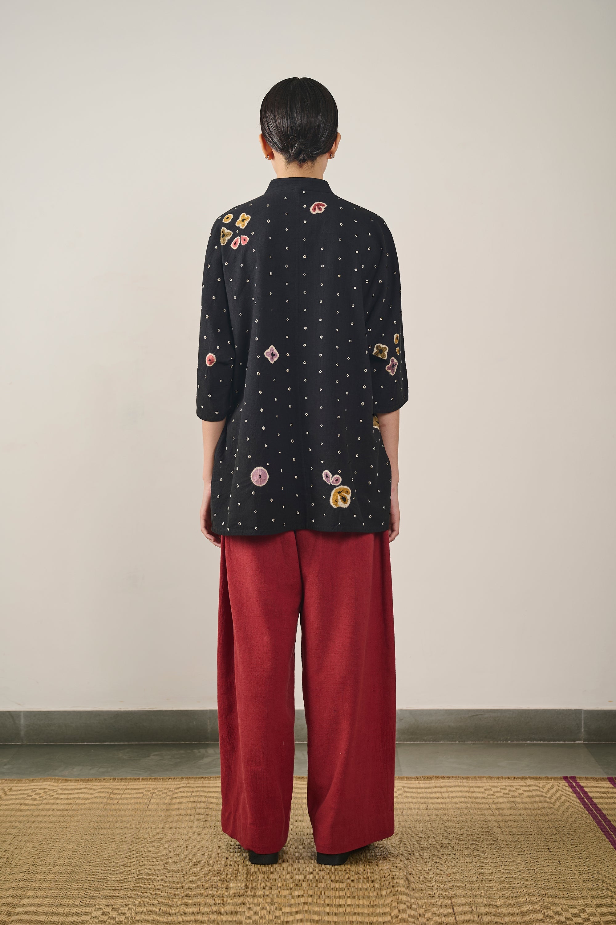 All-Over Bandhani Kimono Half Sleeve Shirt