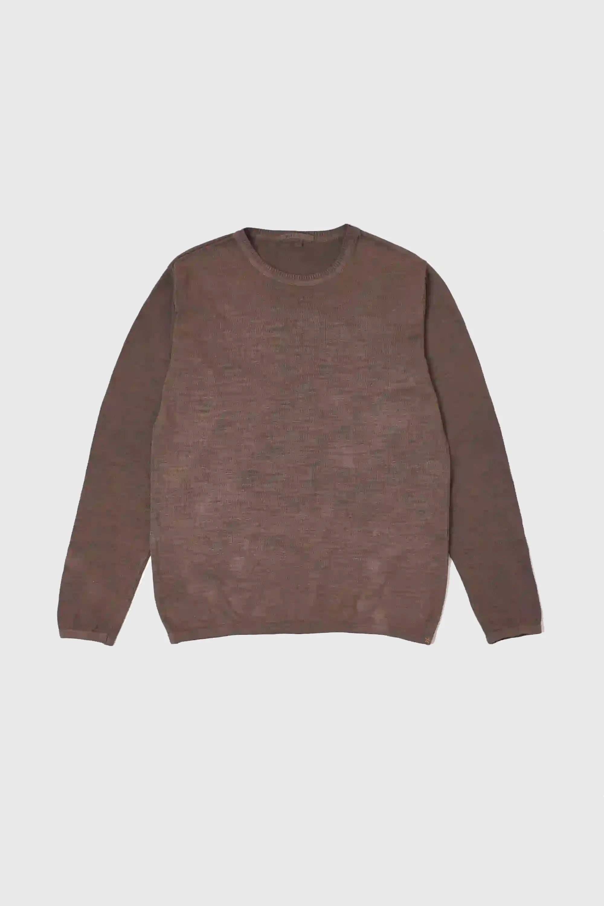 Brown Full Sleeve Handspun Knit T-Shirt