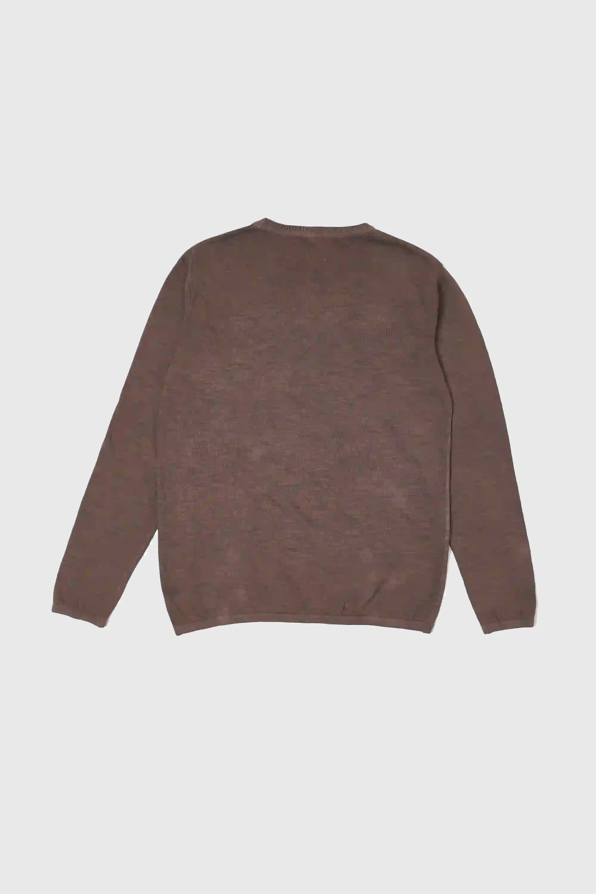 Brown Full Sleeve Handspun Knit T-Shirt