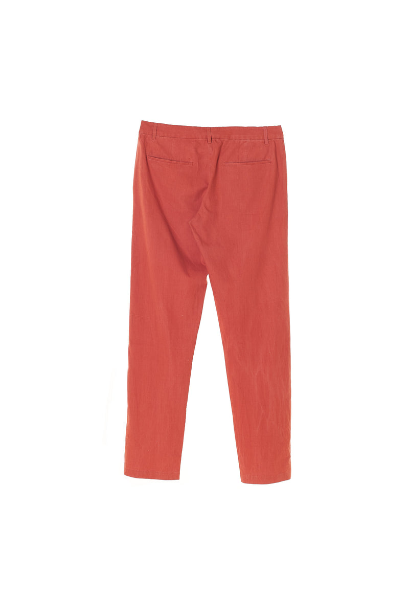 ORGANIC COTTON PANTS DYED IN RED