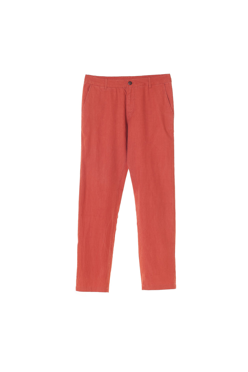 ORGANIC COTTON PANTS DYED IN RED