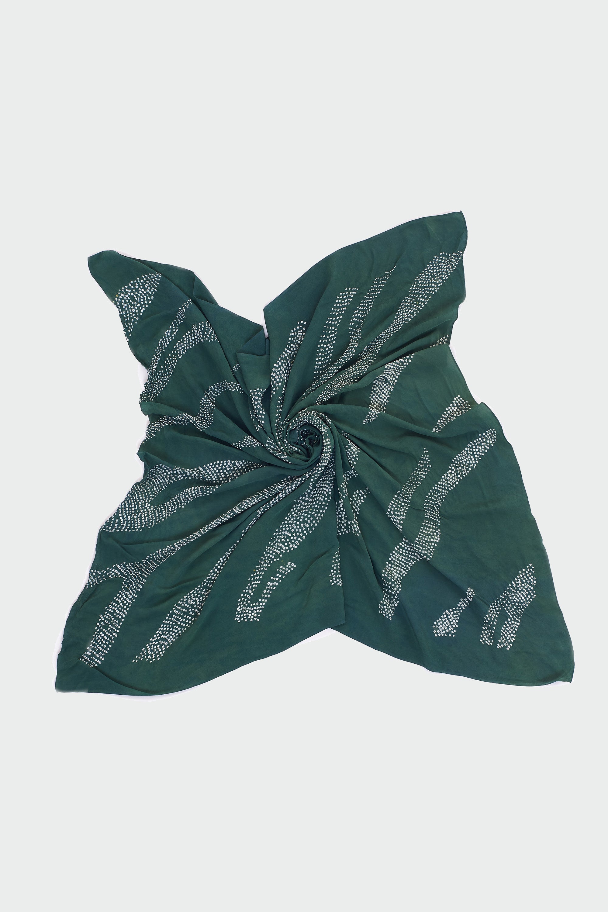 SAGE SILK WITH BANDHANI SCARF