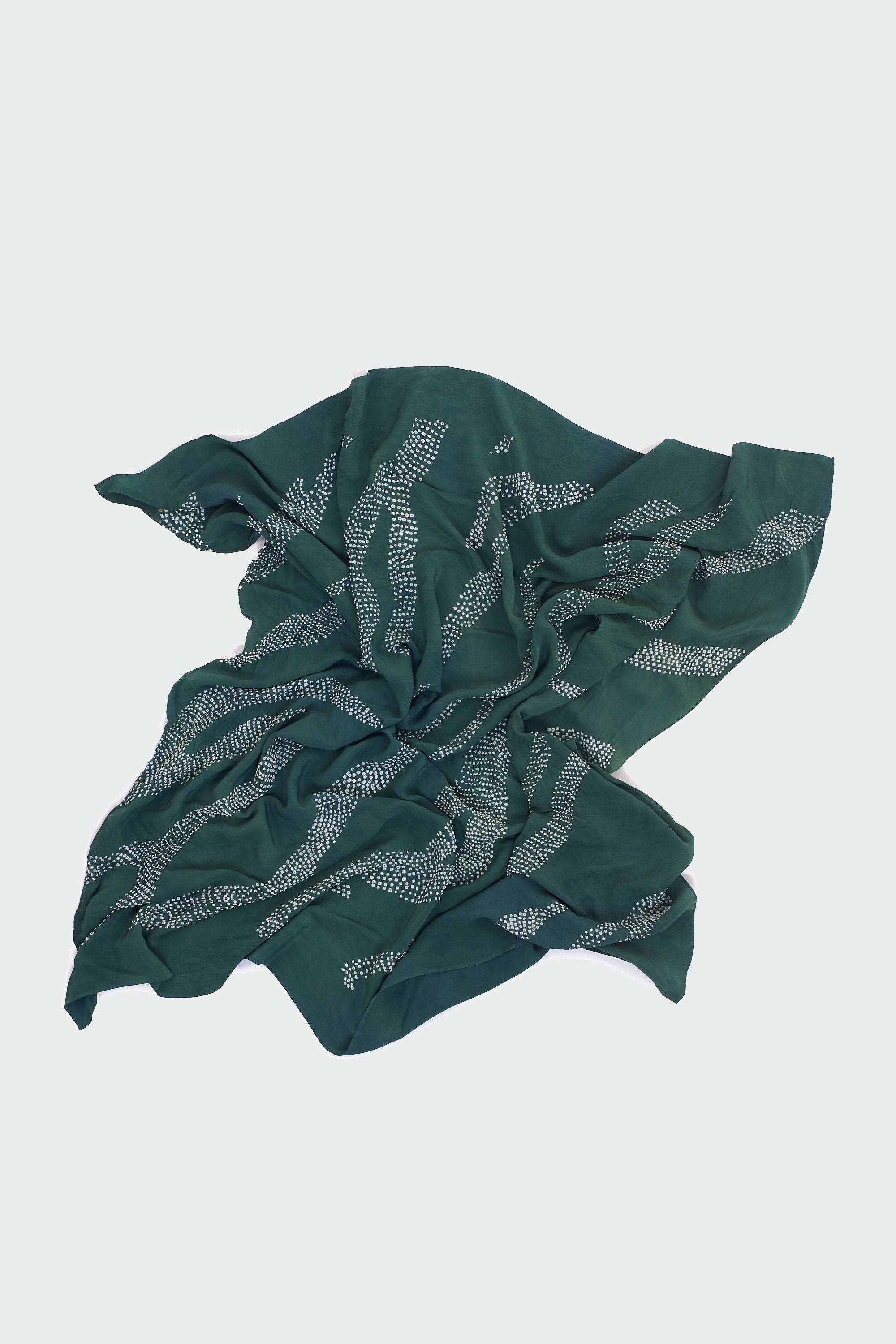 SAGE SILK WITH BANDHANI SCARF