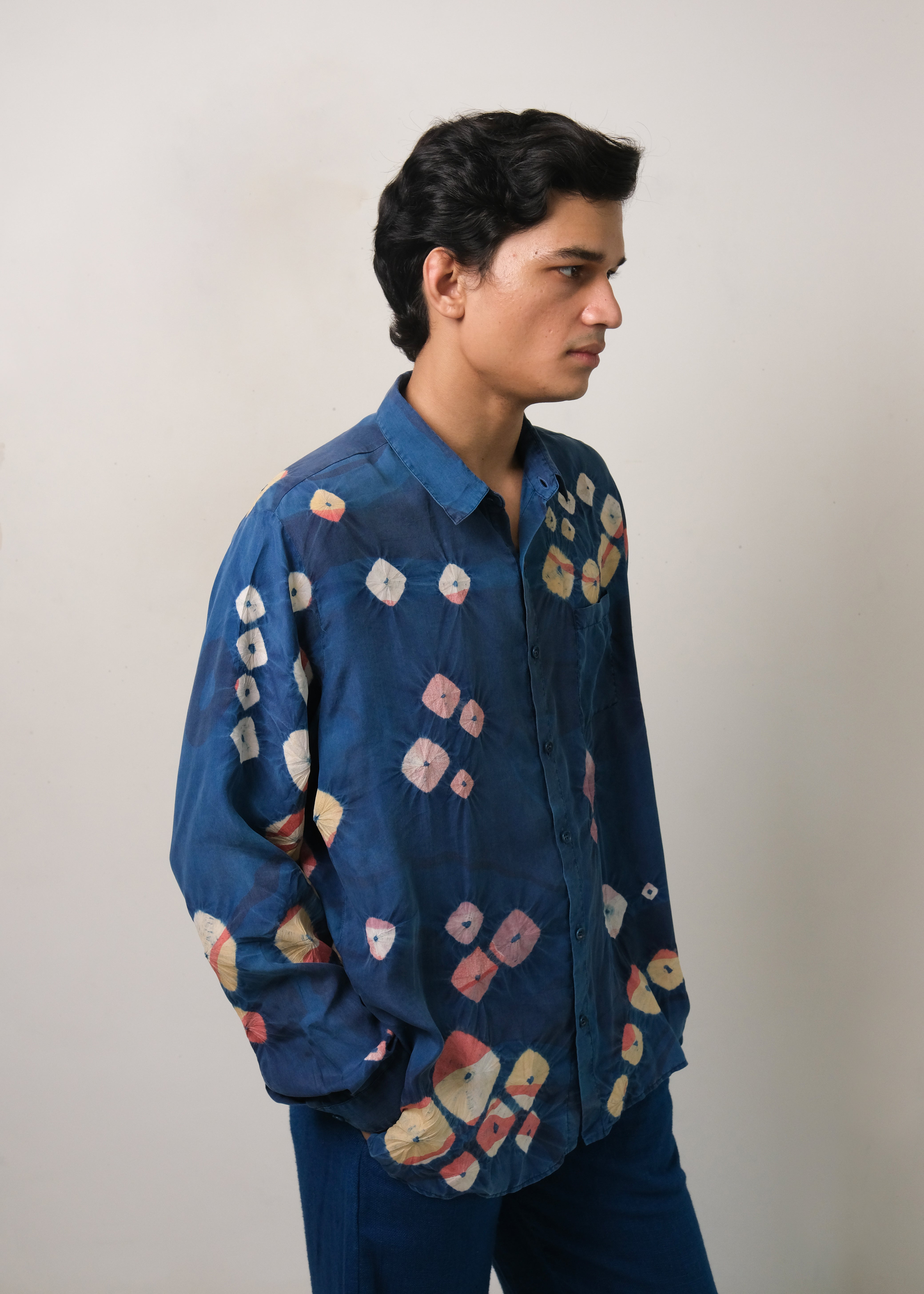 HANDPAINTED SHIRT WITH BANDHANI