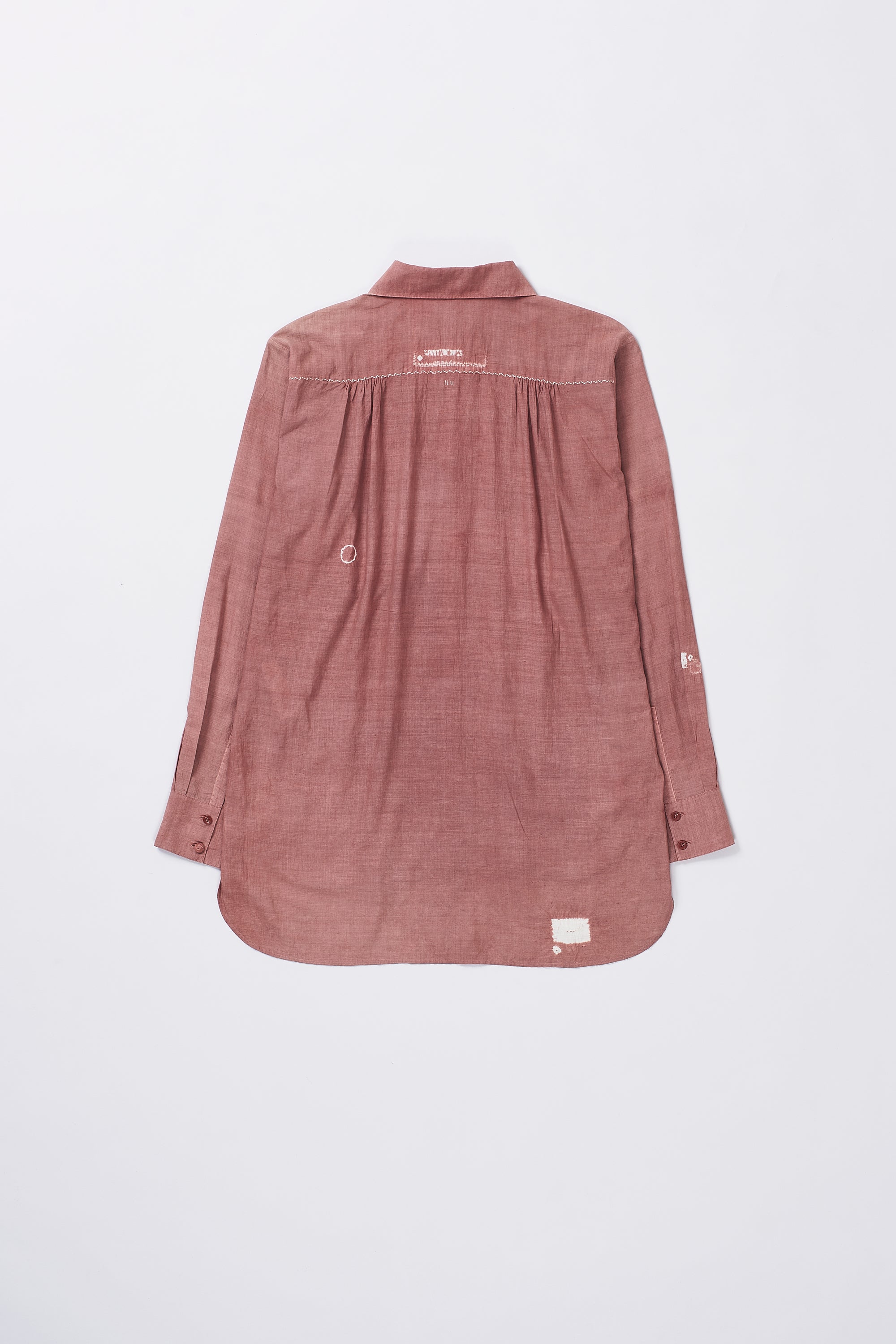 ROGUE PINK RELAXED FIT FINE COTTON SHIRT CRAFTED WITH SHIBORI MOTIFS