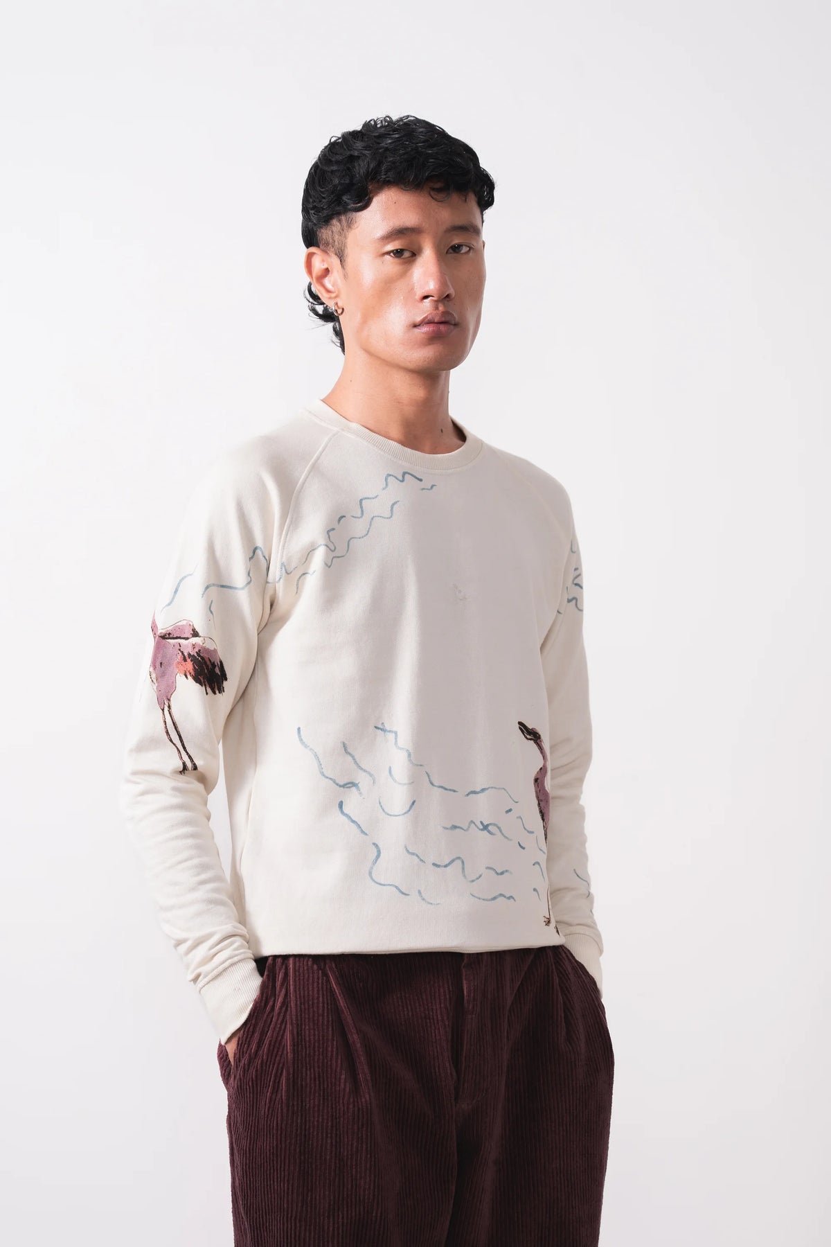 Organic Cotton Sweatshirt in Ecru