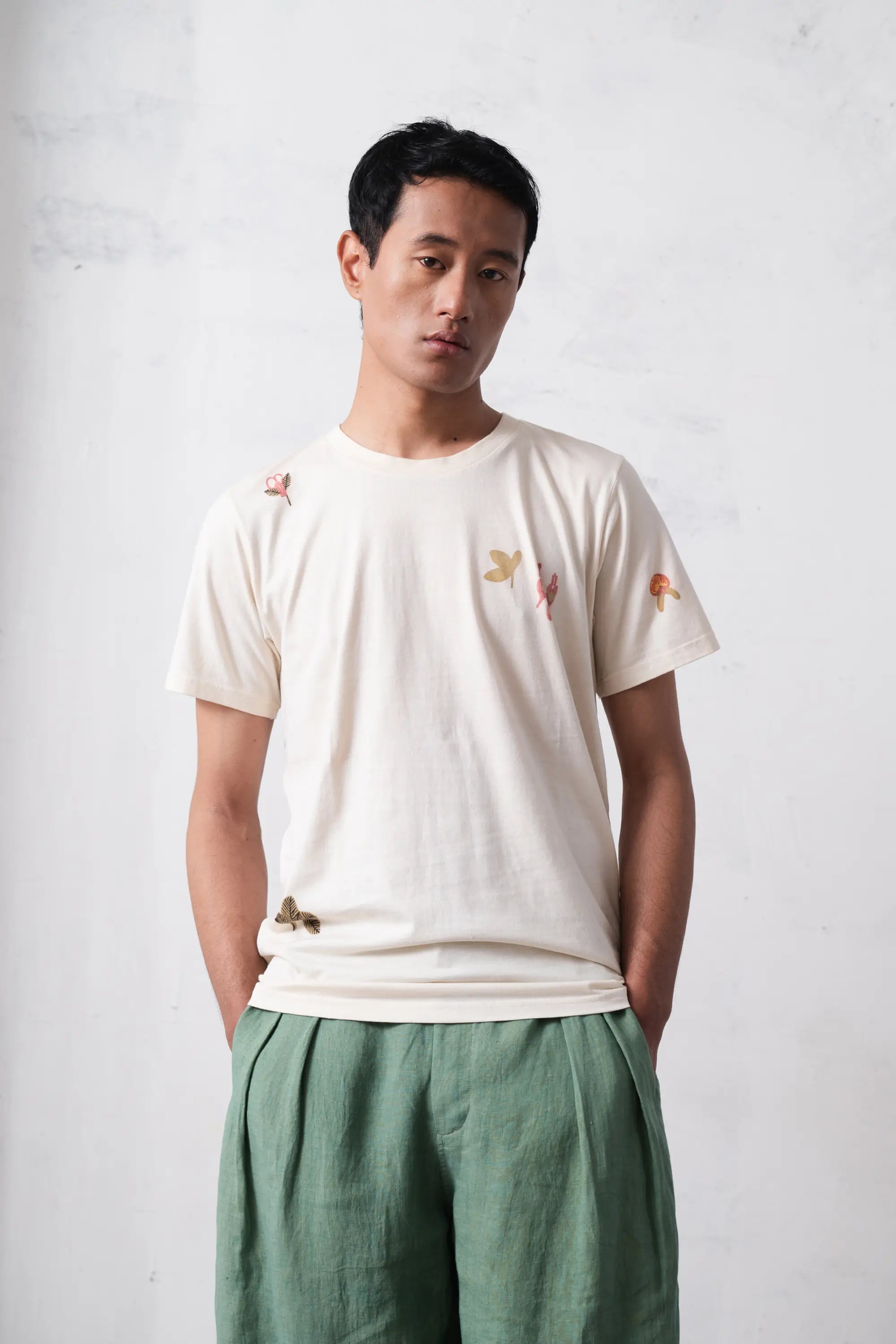 Ecru Handpainted T-Shirt