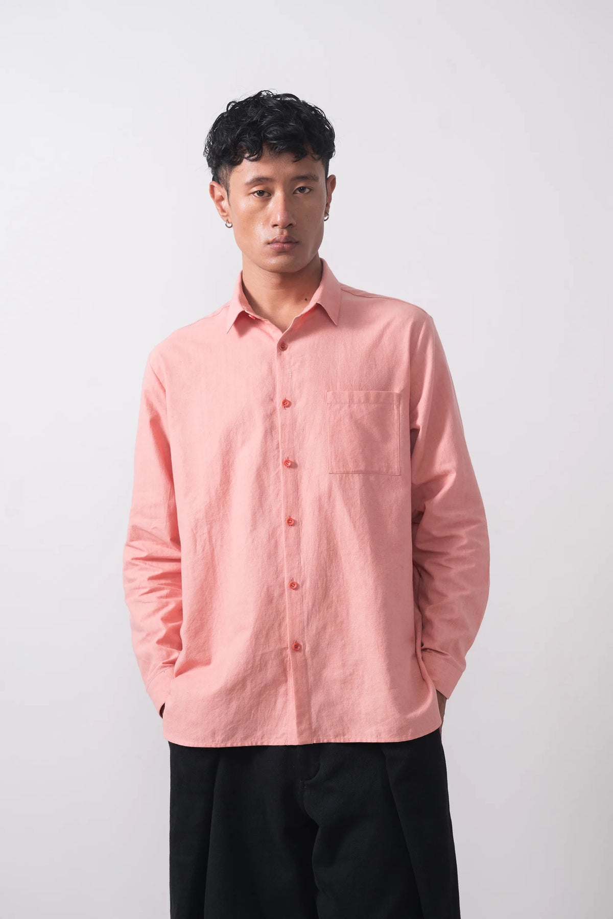 Handpainted Lovers Shirt in Chalk Pink