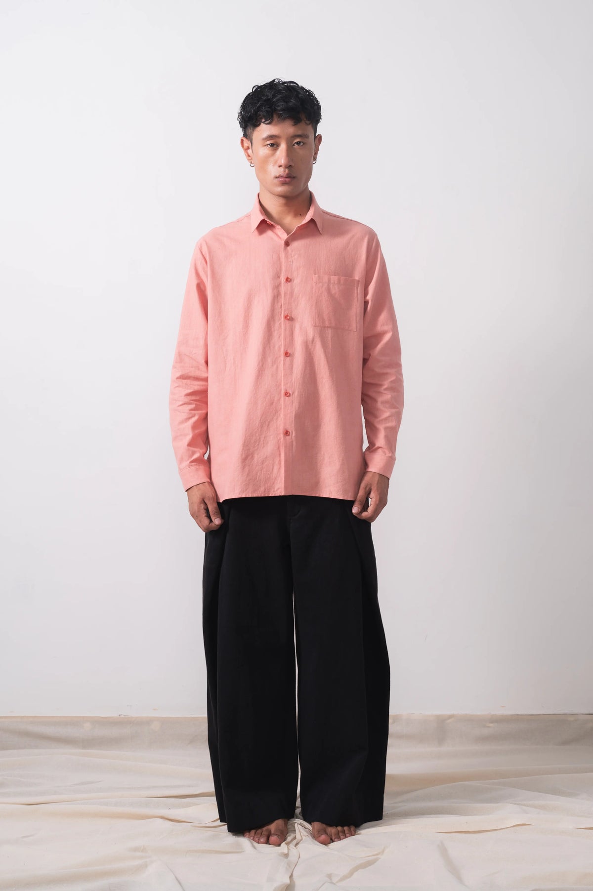 Handpainted Lovers Shirt in Chalk Pink