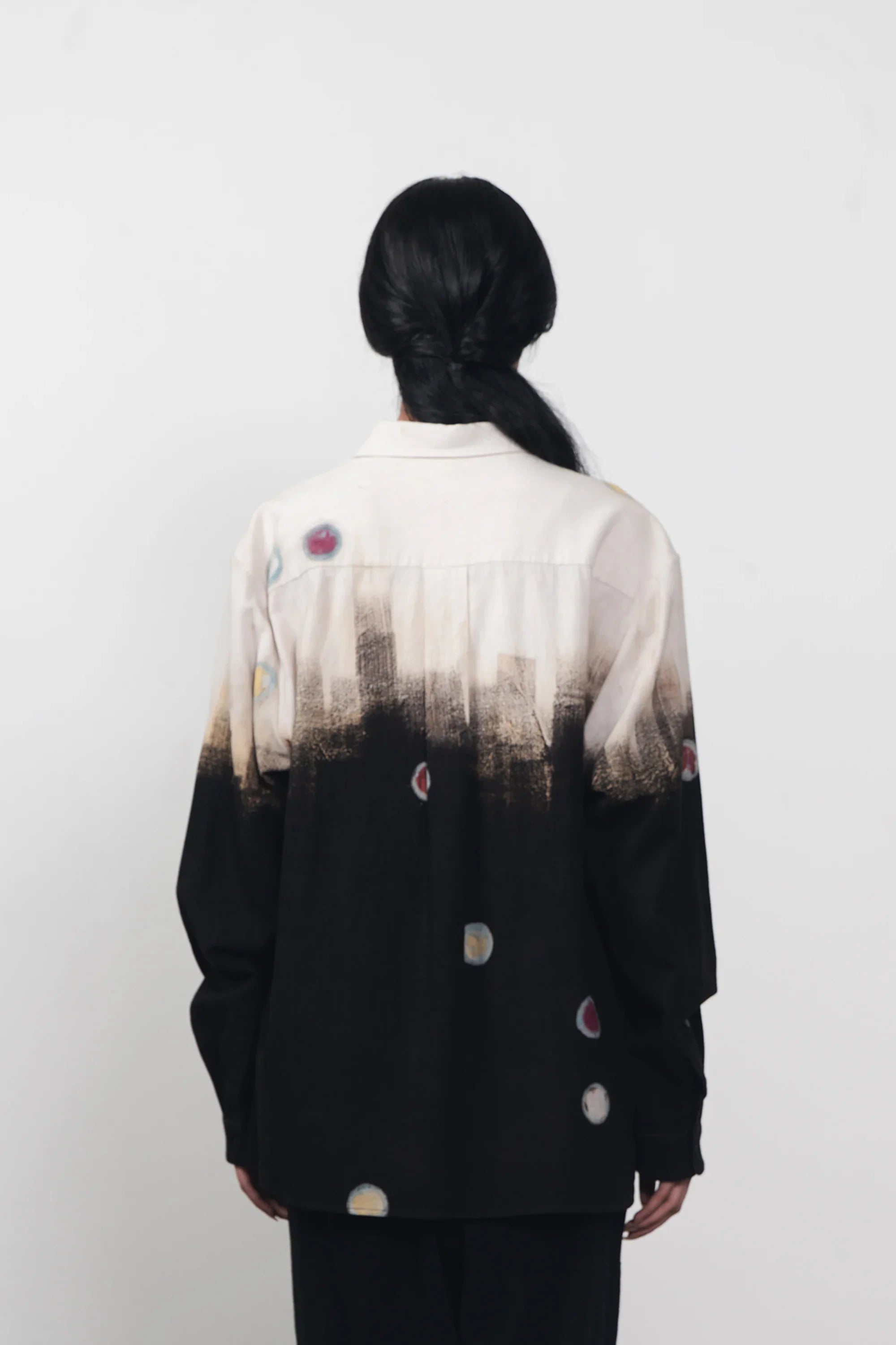 Handpainted Brush Strokes Cotton Shirt