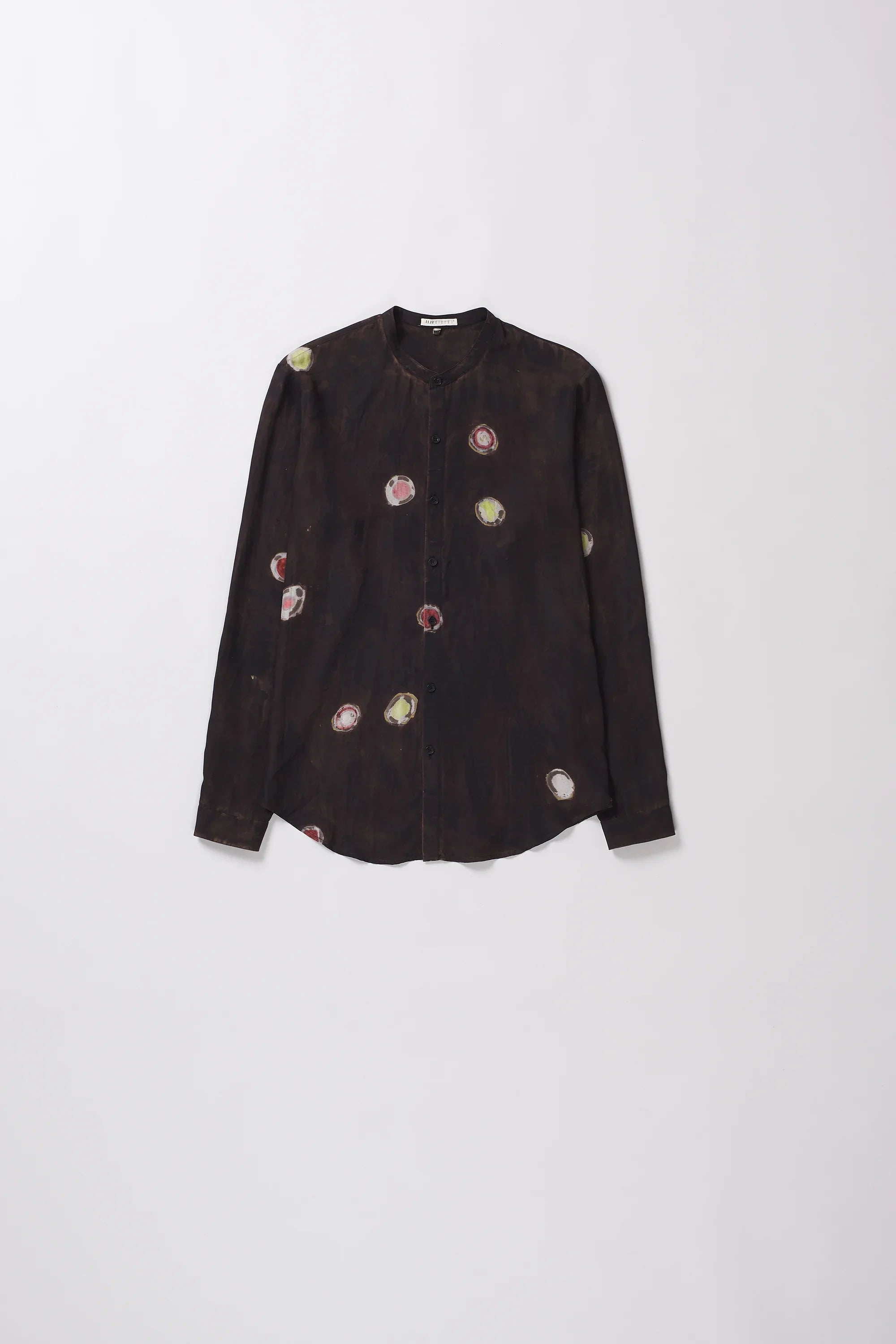 Band Collar Shirt Hand Painted