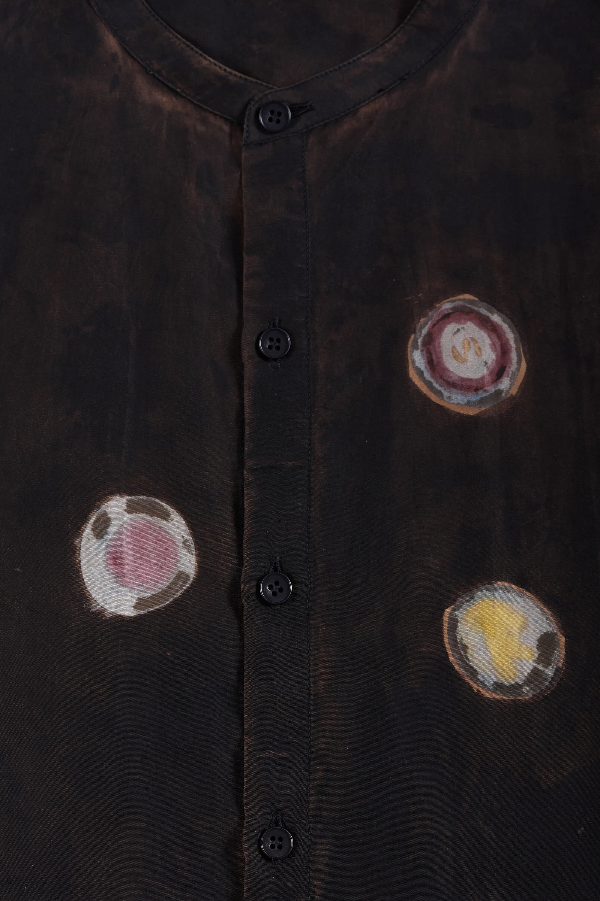 Band Collar Shirt Hand Painted