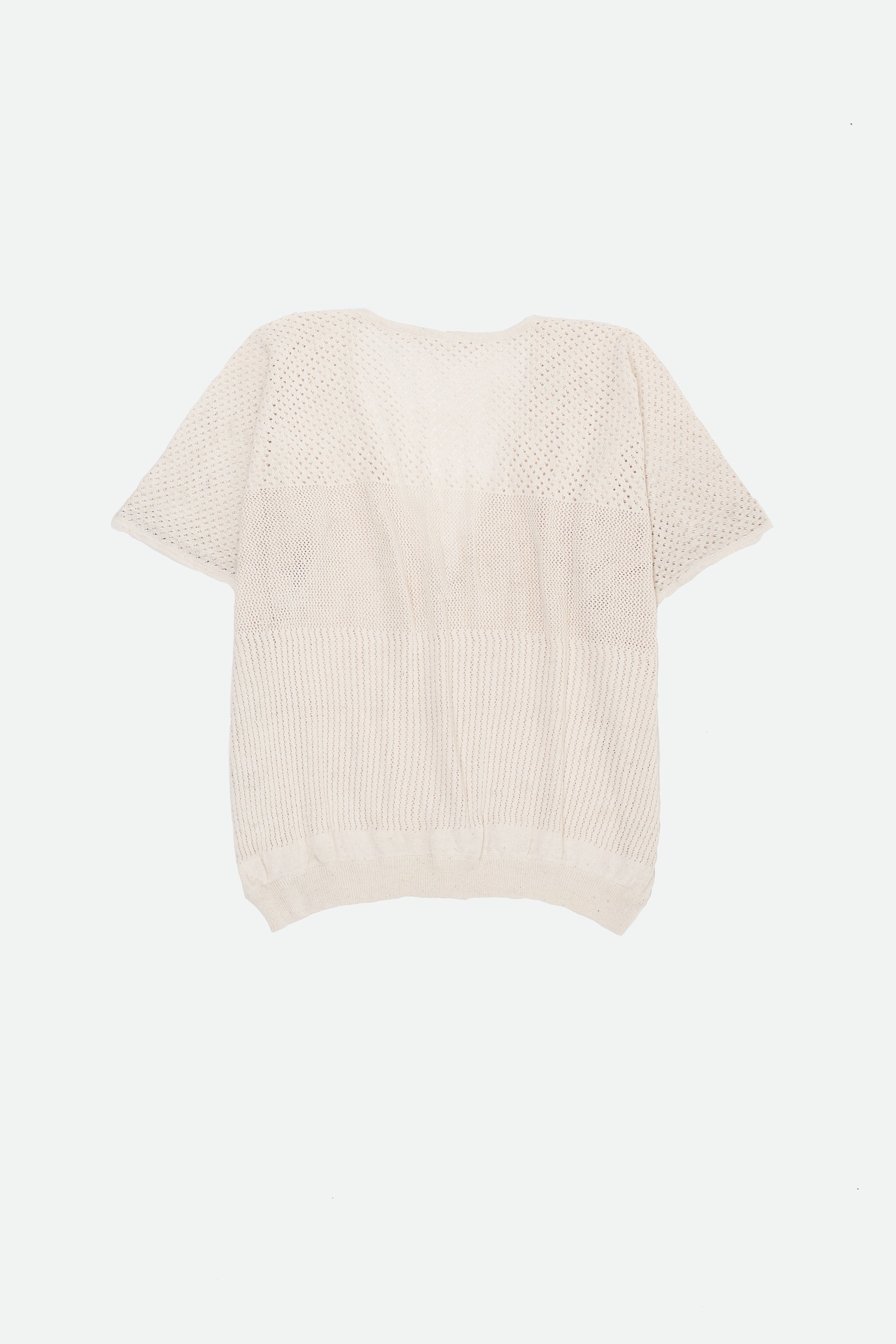 UNDYED COTTON PLUNGE NECK T-SHIRT