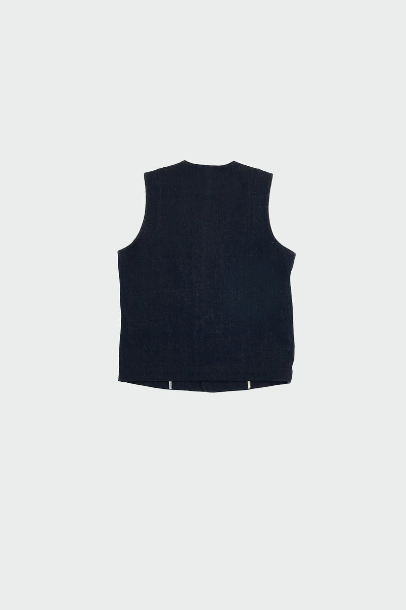 HANDSPUN DENIM MIDNIGHT INDIGO GILET