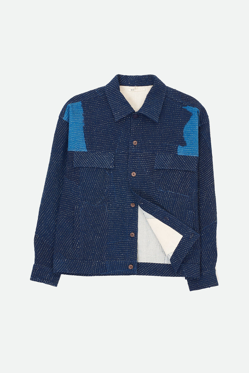 KANTHA PATCHWORK BUTTON DOWN JACKET