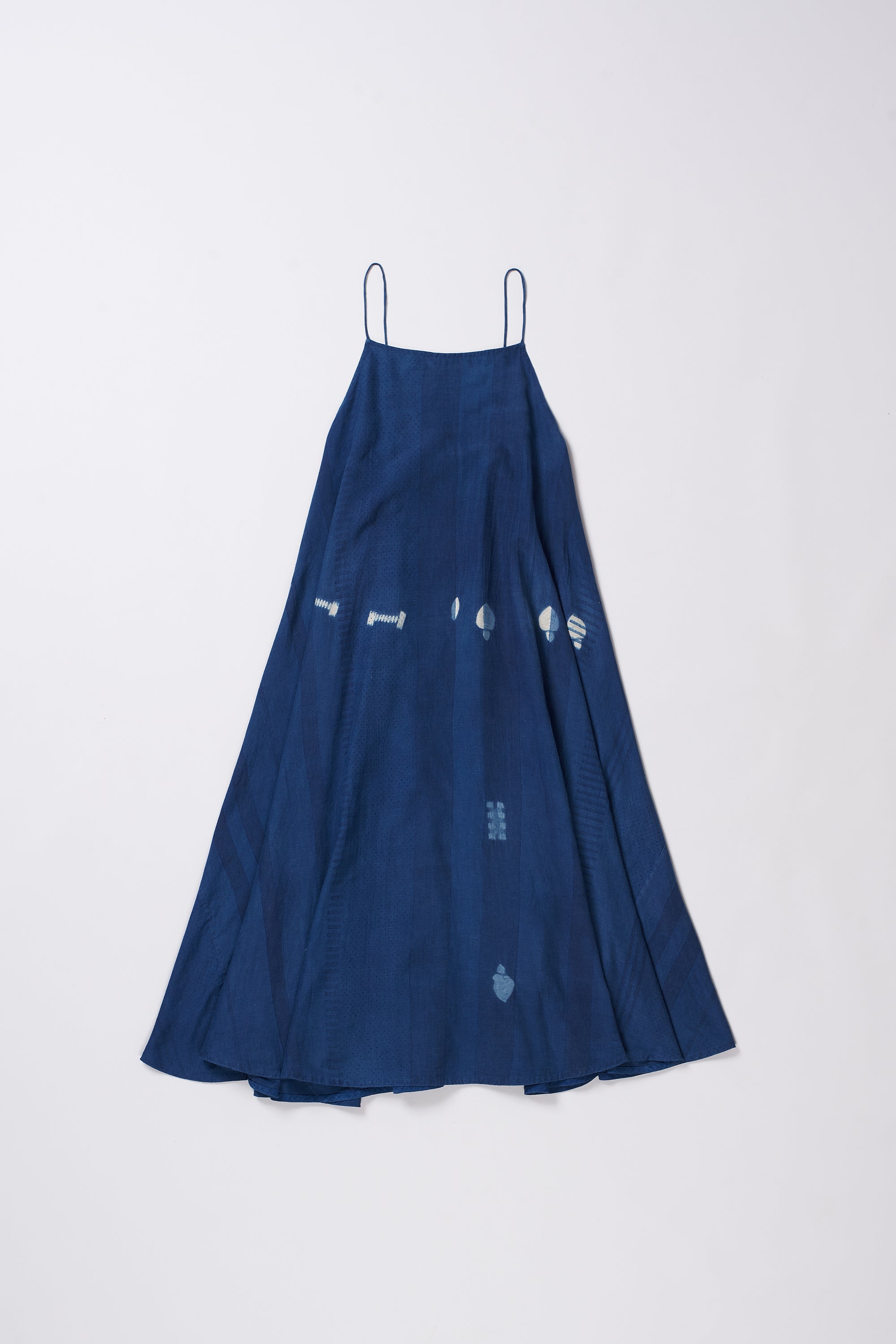 MEDIUM INDIGO SHIBORI STRAPPY DRESS