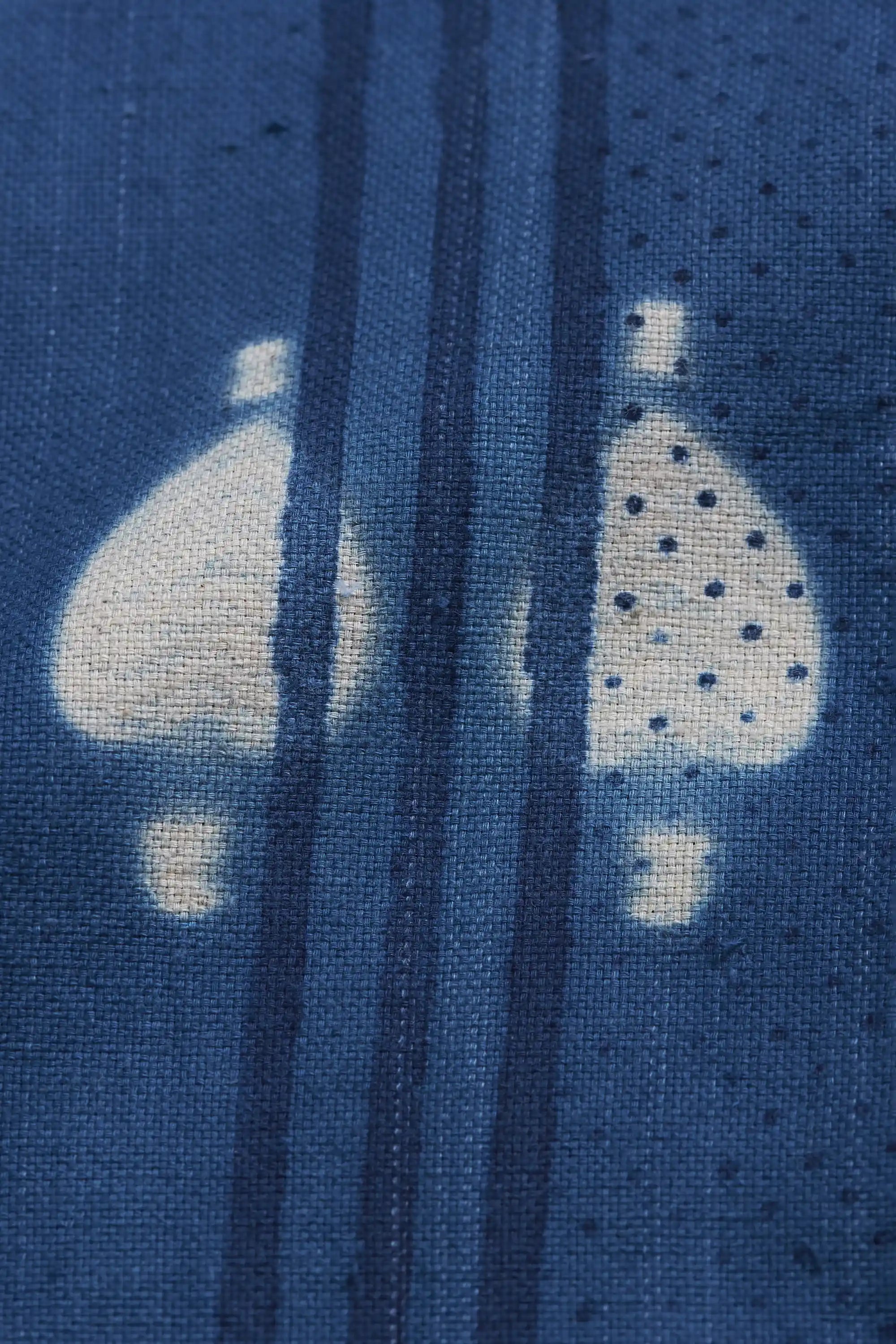 Blue fabric with shibori work