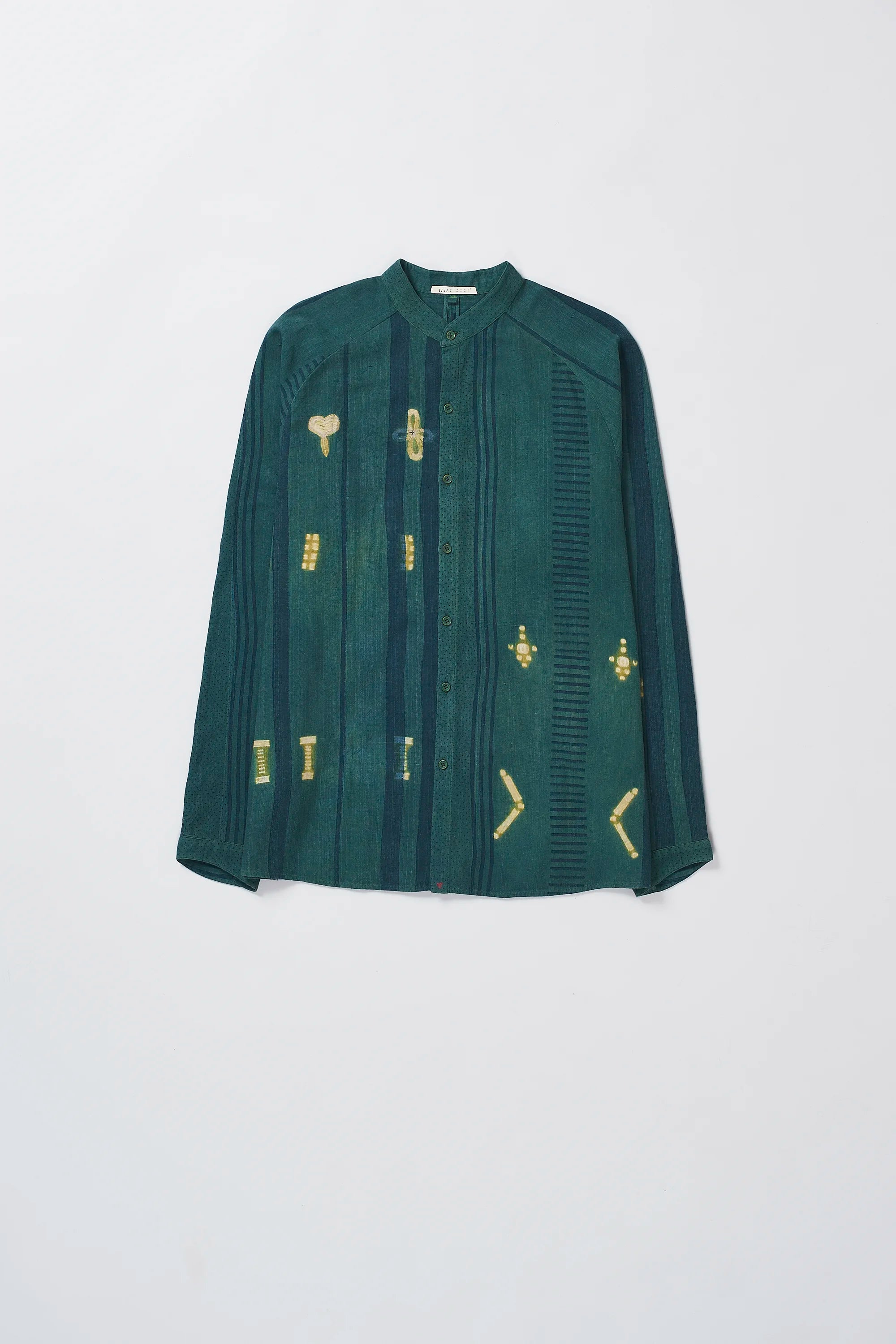 Block Printed Shirt With Shibori