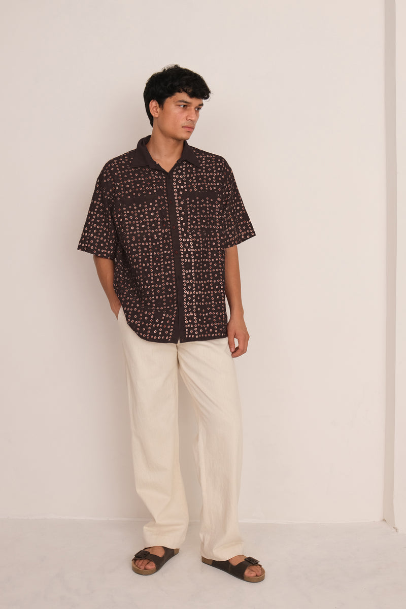 BURNT UMBER BANDHANI SHIRT