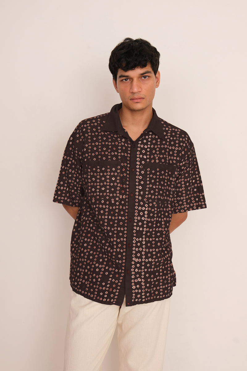 BURNT UMBER BANDHANI SHIRT