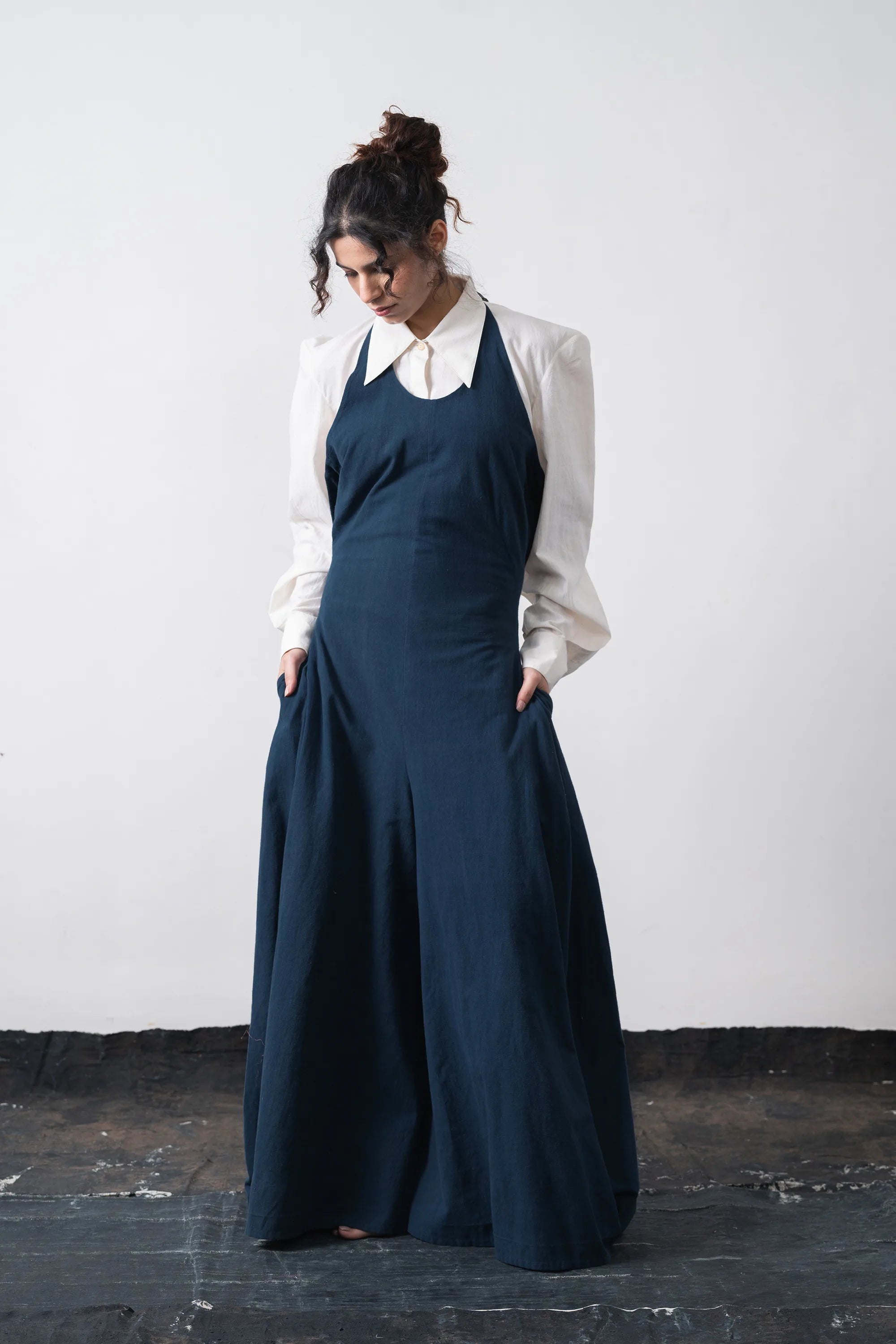 Halter Neck Jumpsuit in Space Blue
