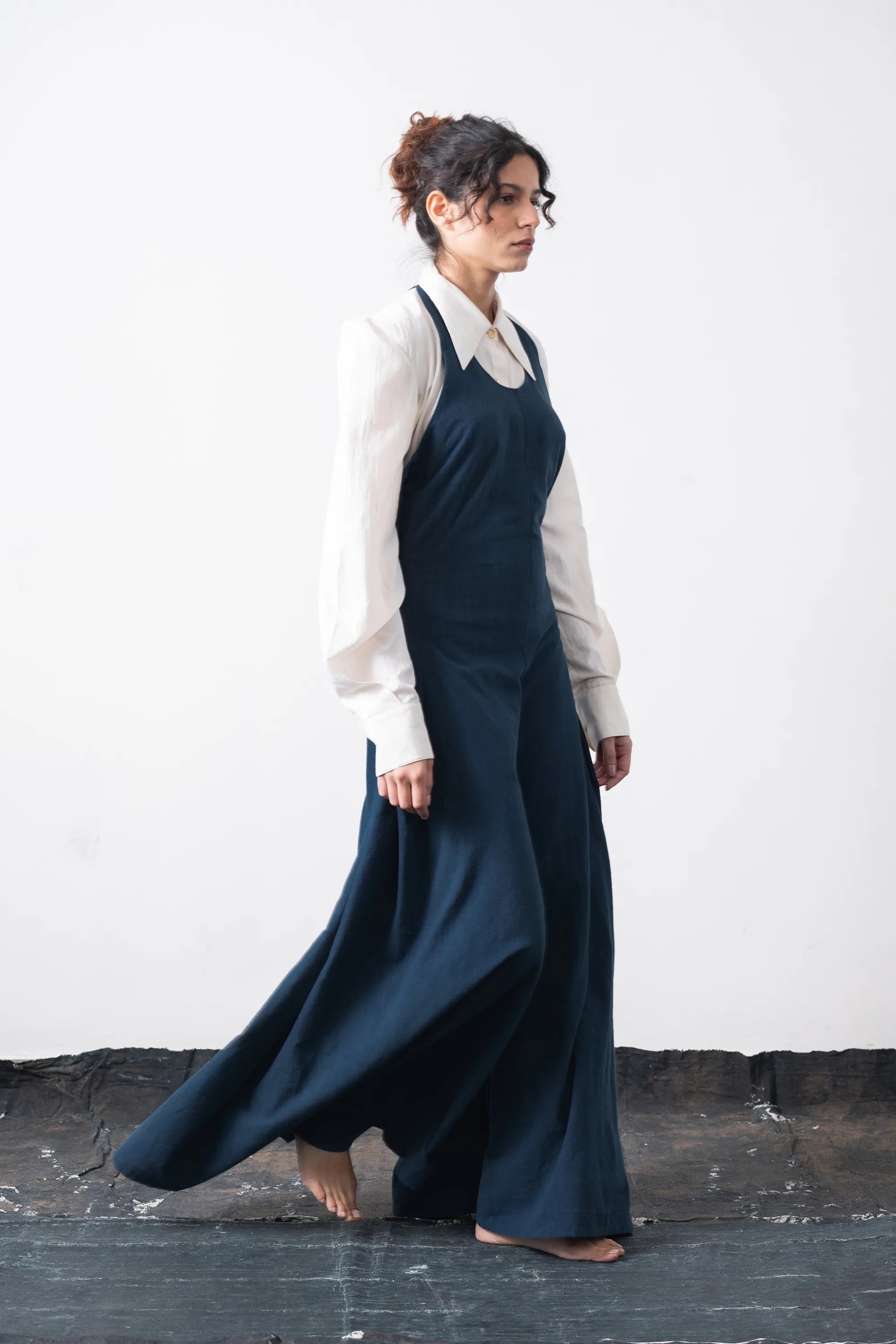 Halter Neck Jumpsuit in Space Blue