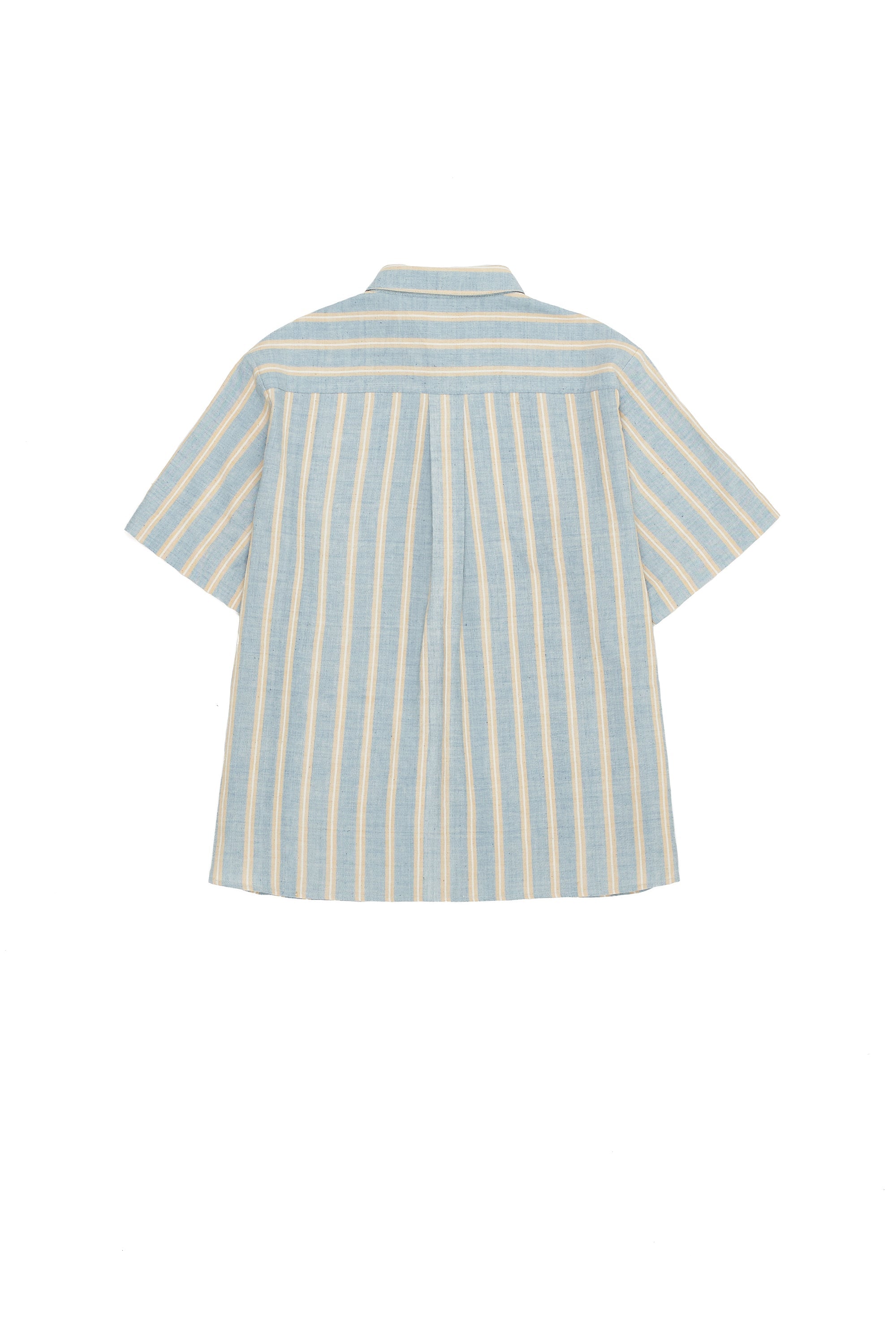 LIGHT INDIGO YARN DYED WEFT STRIPES SUMMER SHIRT