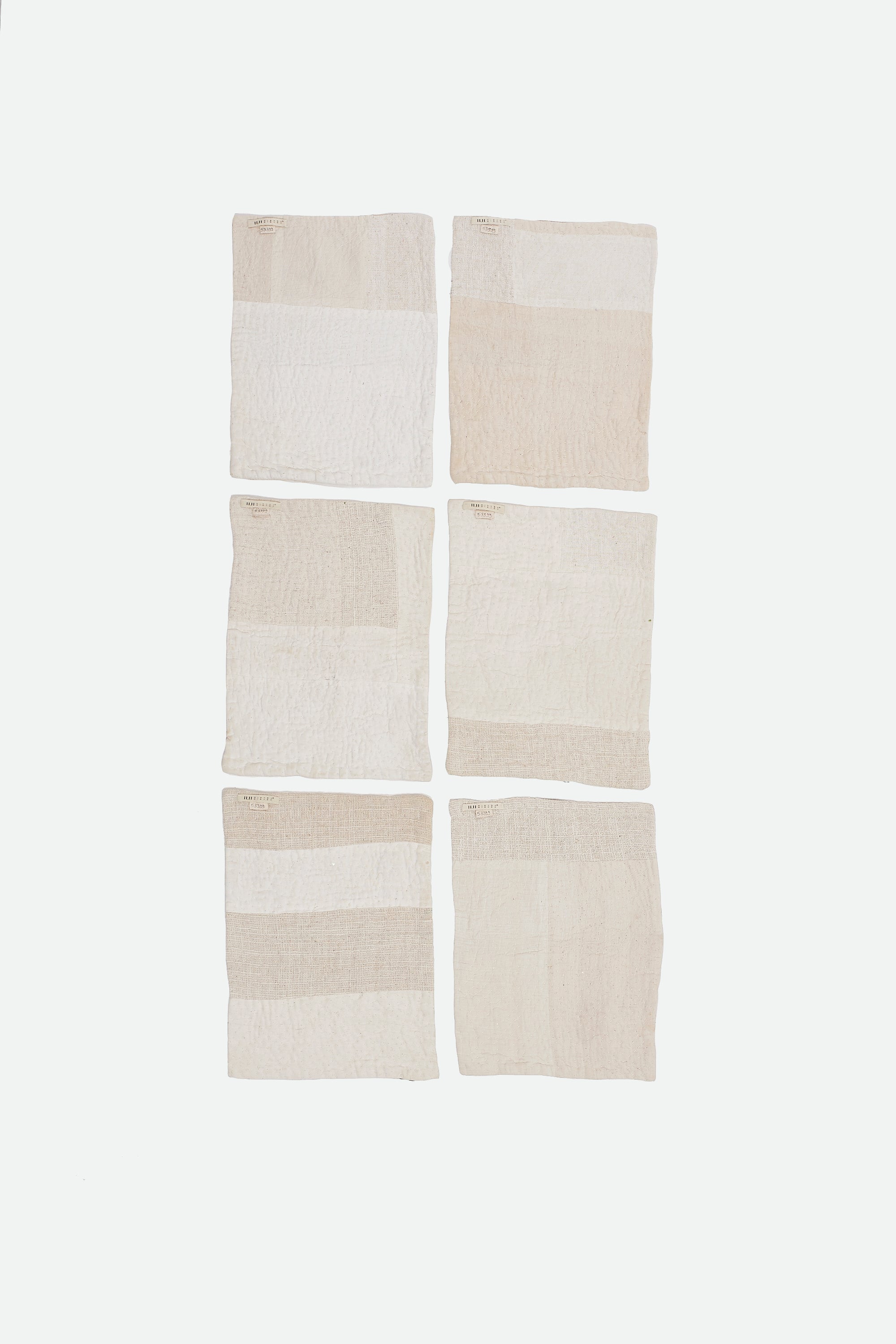 Chequered Patchwork Placemat in Shades of Ecru