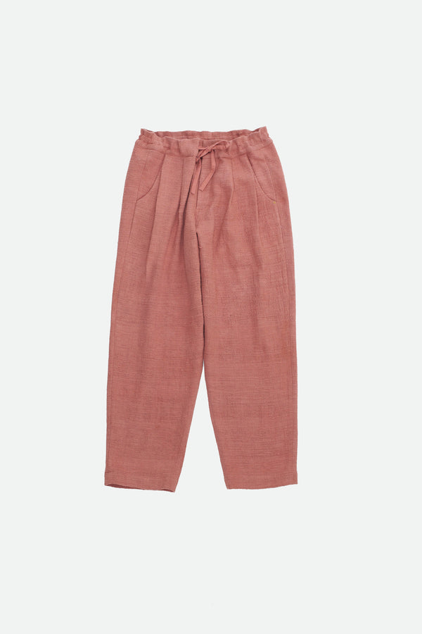 Chalk Pink Textured Pleated Trousers