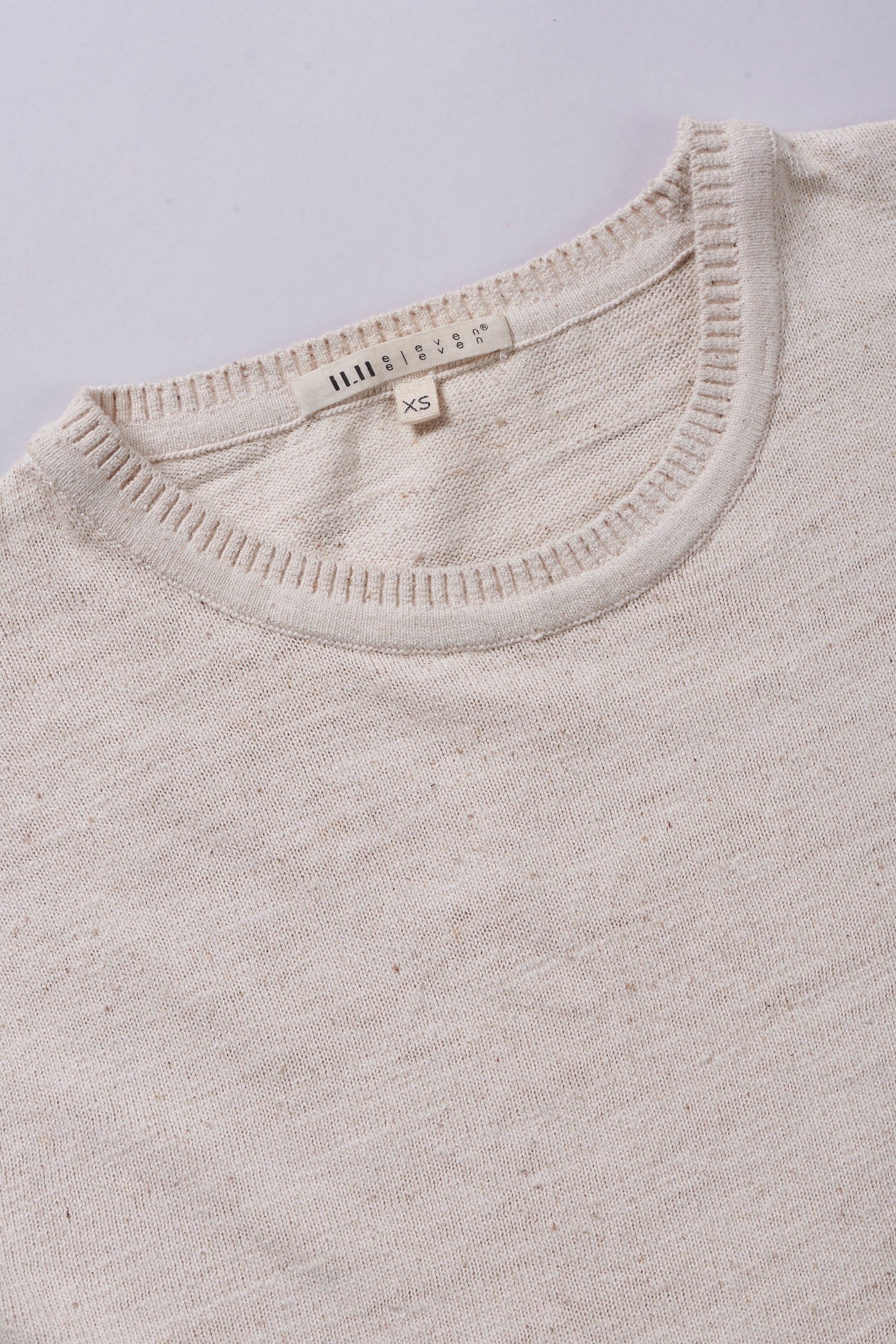 UNBLEACHED HANDSPUN KNIT HALF SLEEVE T-SHIRT