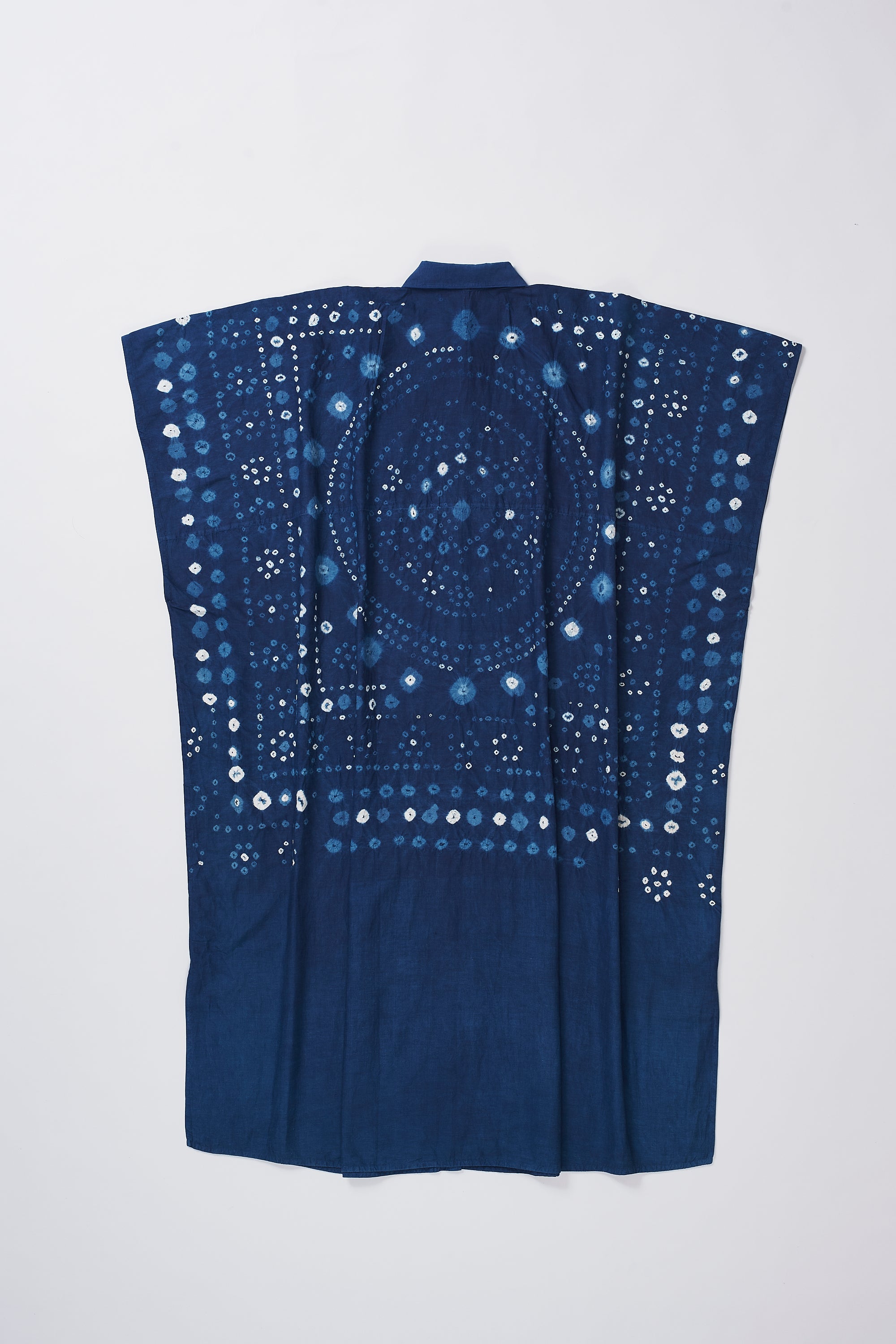 SHADES OF INDIGO BANDHANI COTTON SILK BLEND WOMEN'S DRESS