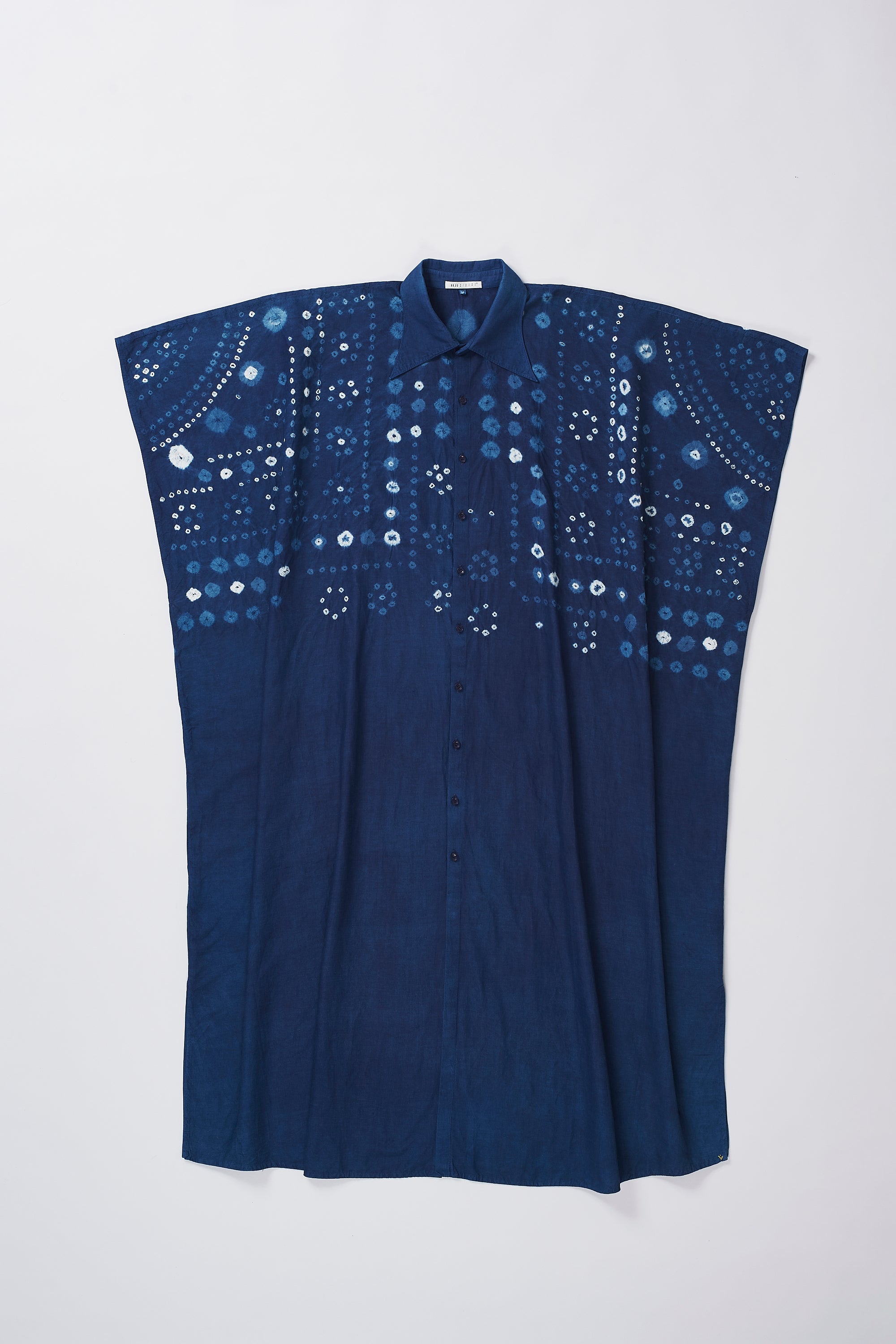 SHADES OF INDIGO BANDHANI COTTON SILK BLEND WOMEN'S DRESS