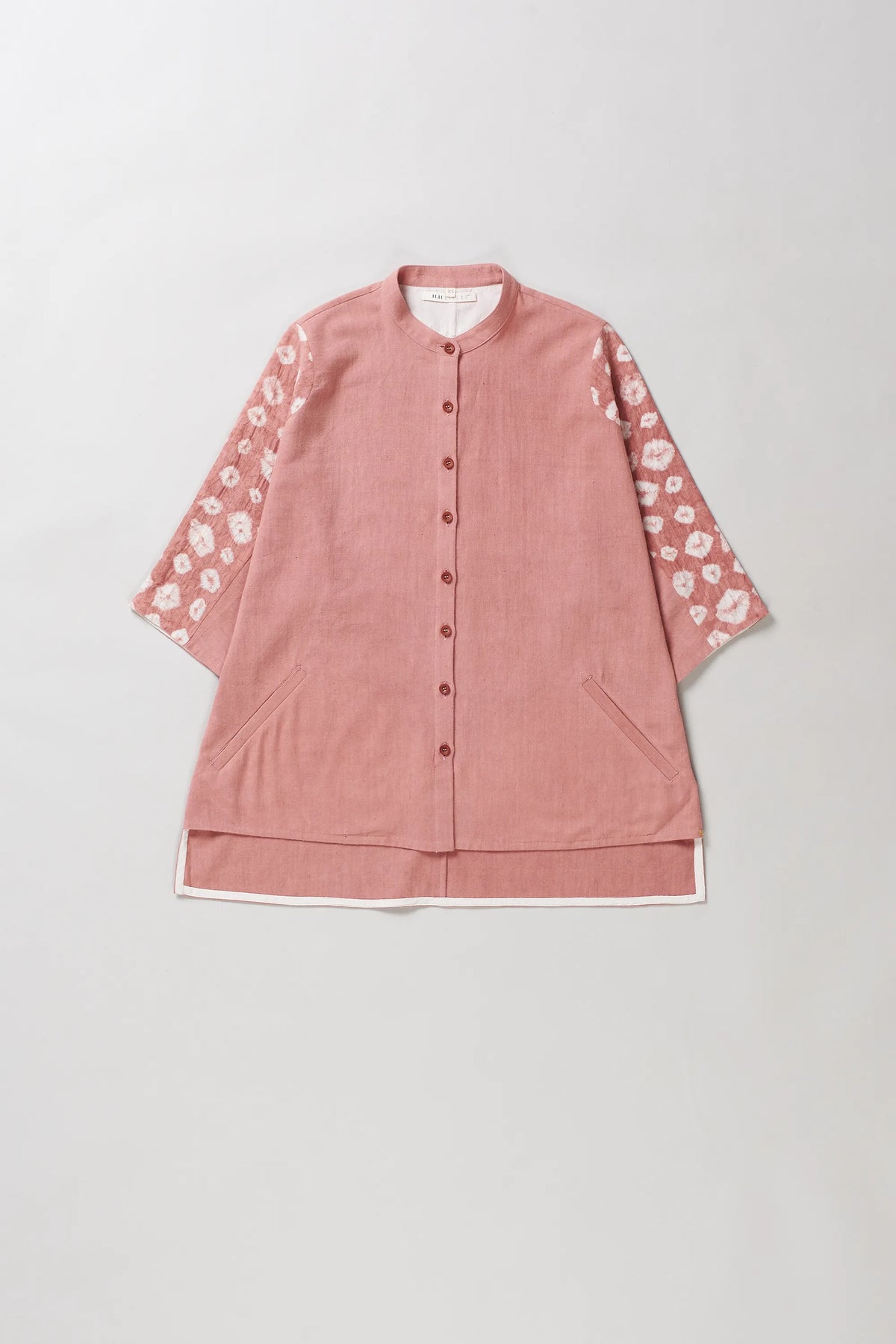 Relaxed Shibori Shirt in Chalk Pink