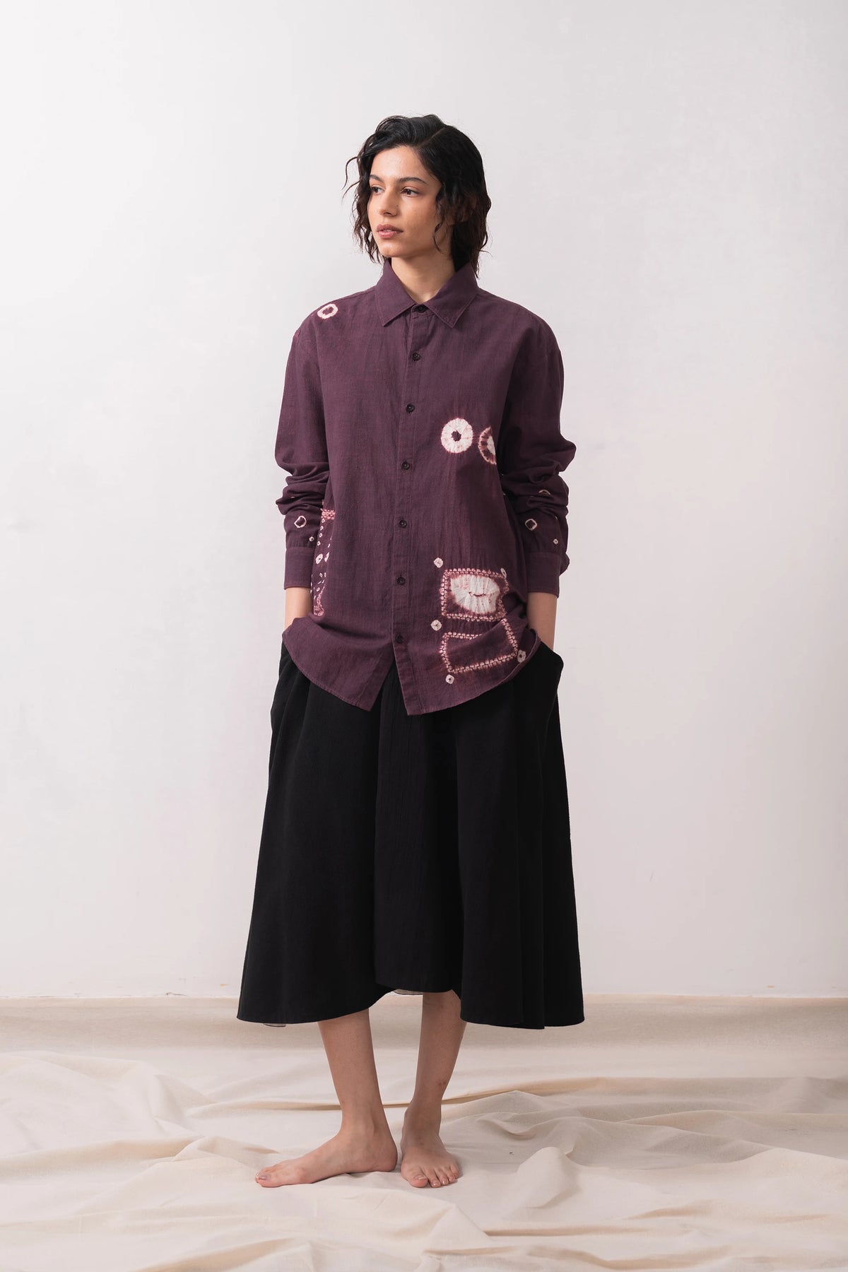 Relaxed Fit Shirt in Purple Red