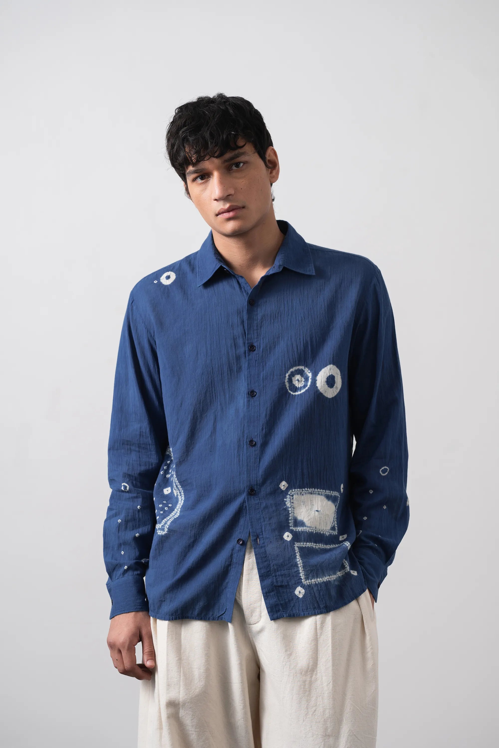 Brelove Shibori Shirt in Medium Indigo