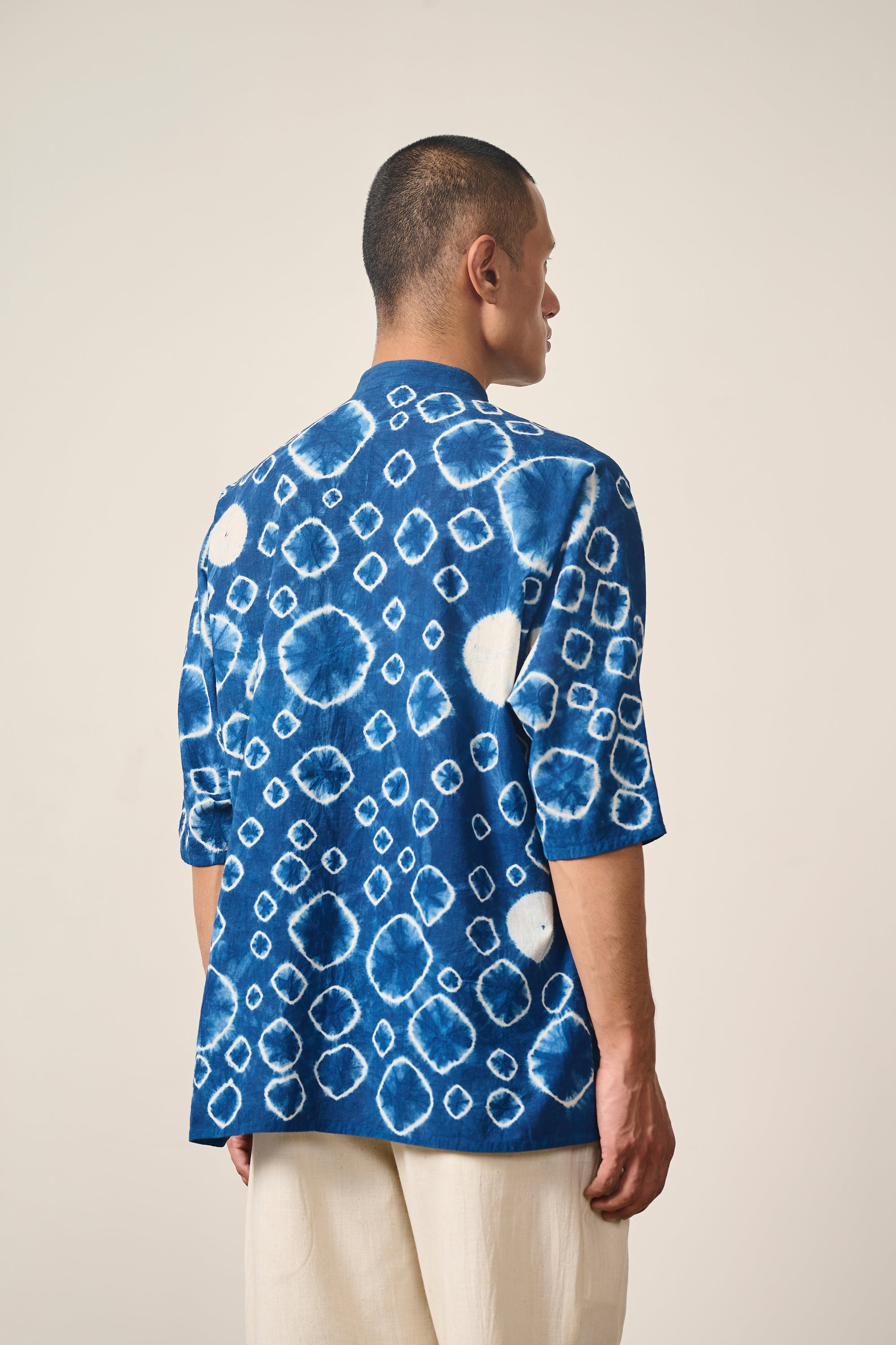 SHIBORI KIMONO HALF SLEEVE SHIRT