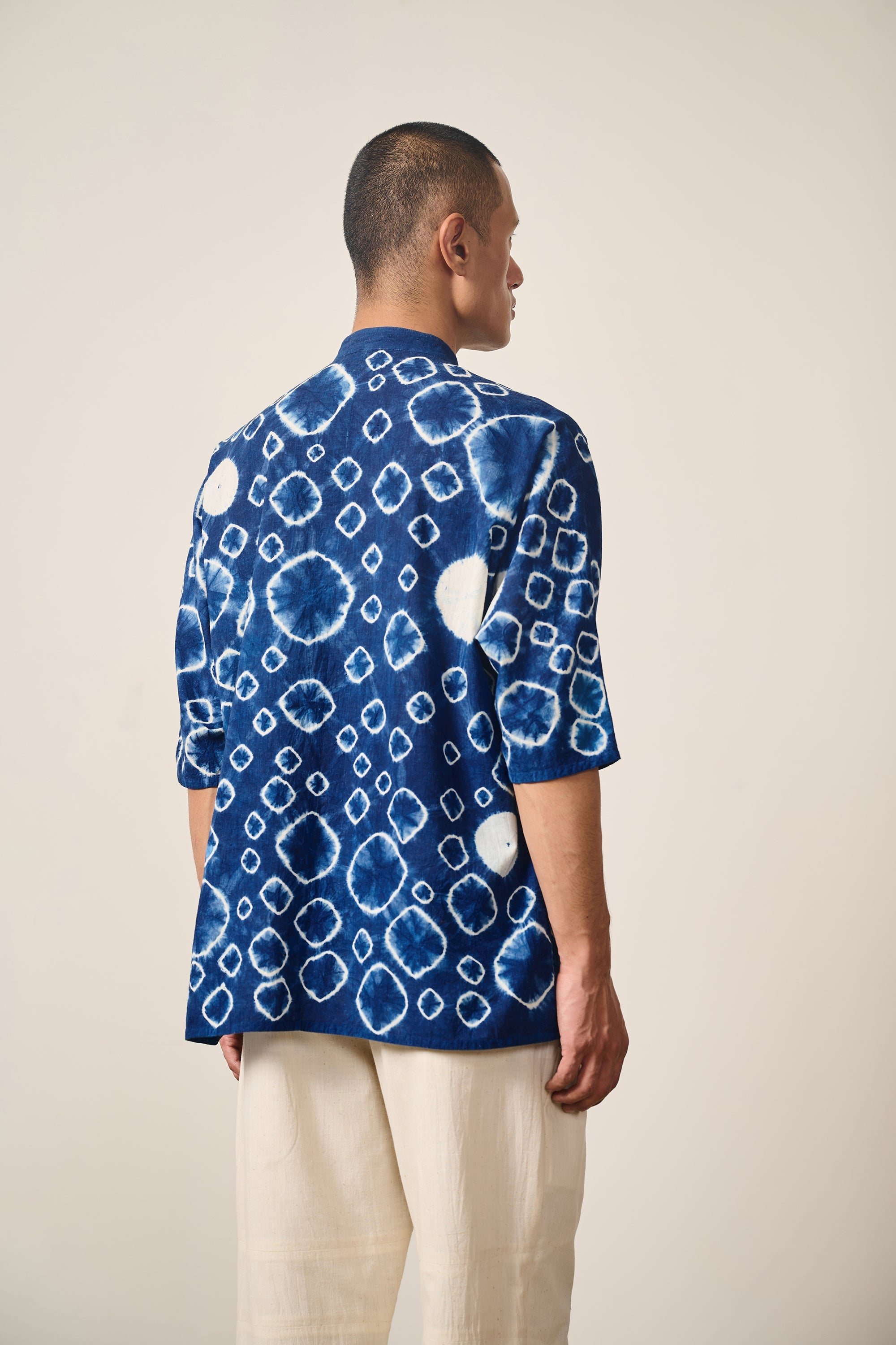 Shibori Kimono Half Sleeve Shirt