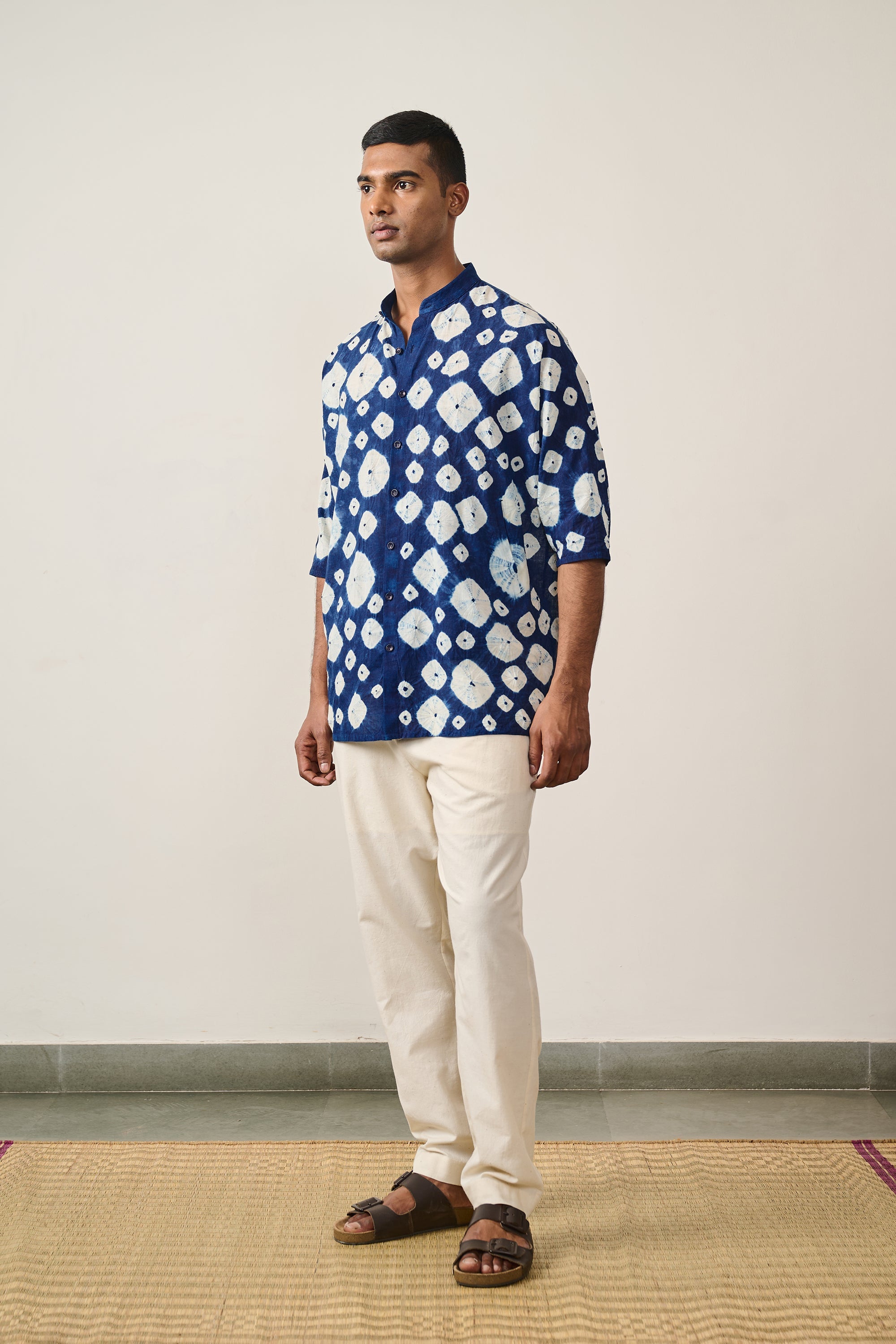 Shibori Kimono Sleeve Shirt
