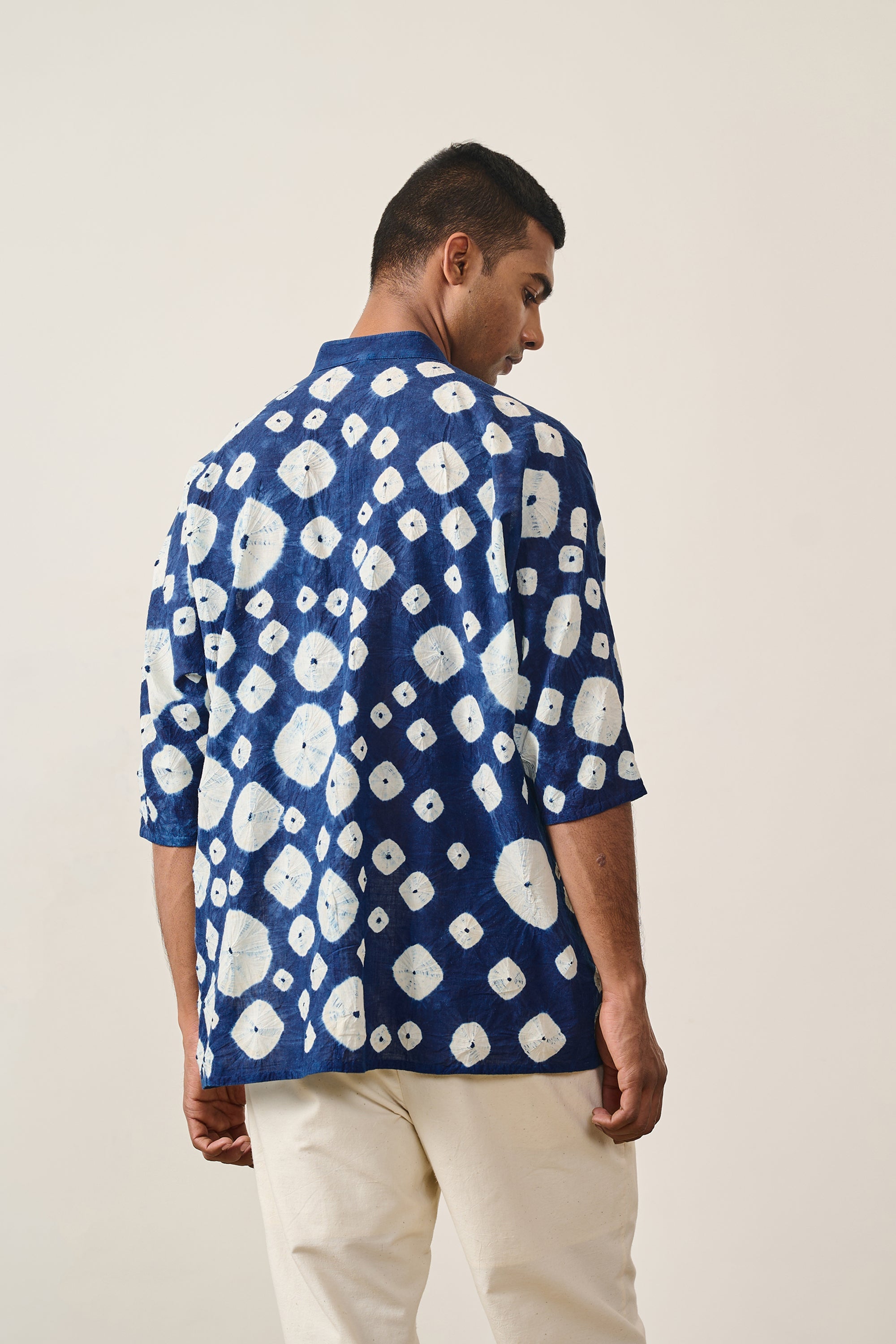 Shibori Kimono Sleeve Shirt