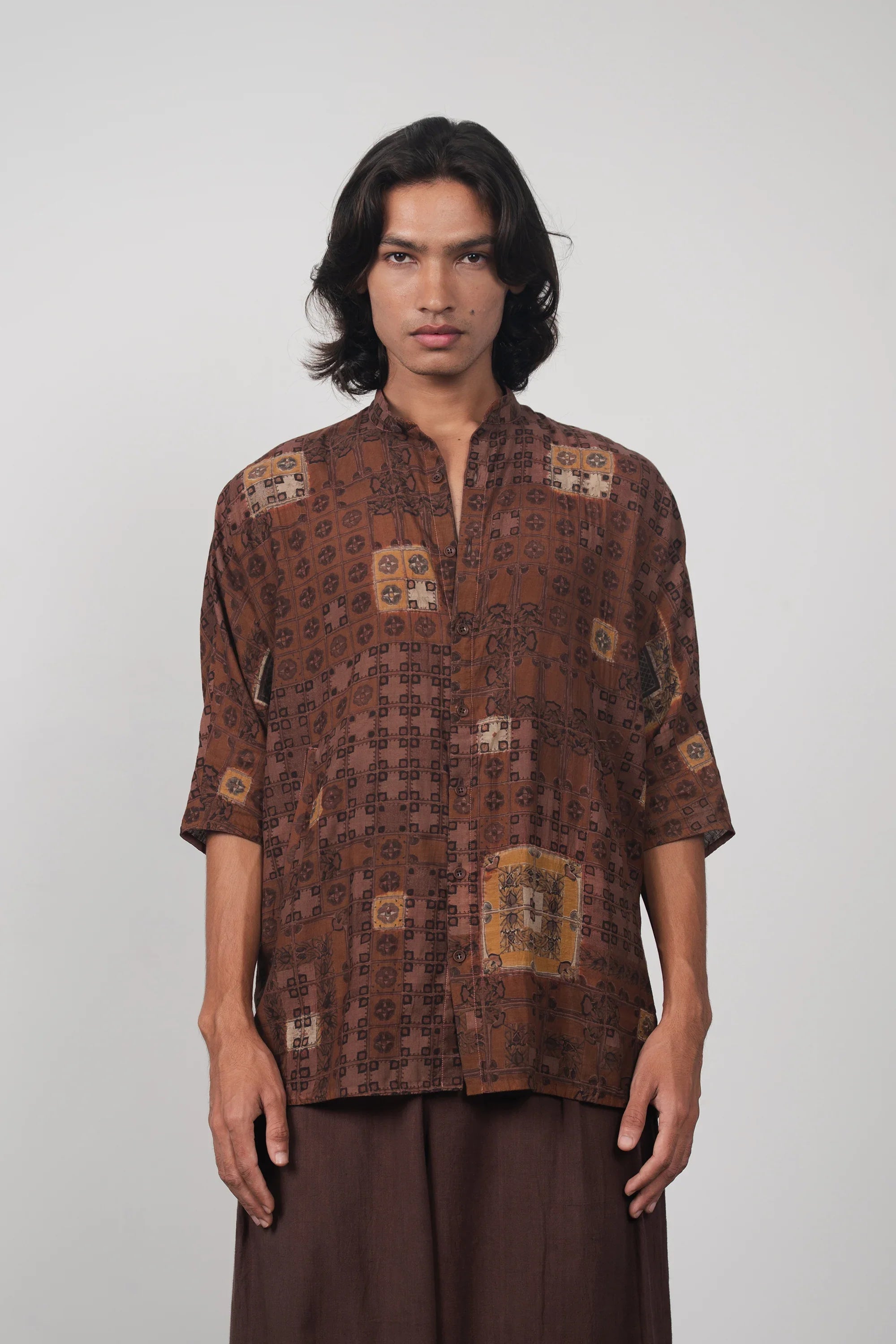 Kimono Sleeve Burnt Umber Shirt