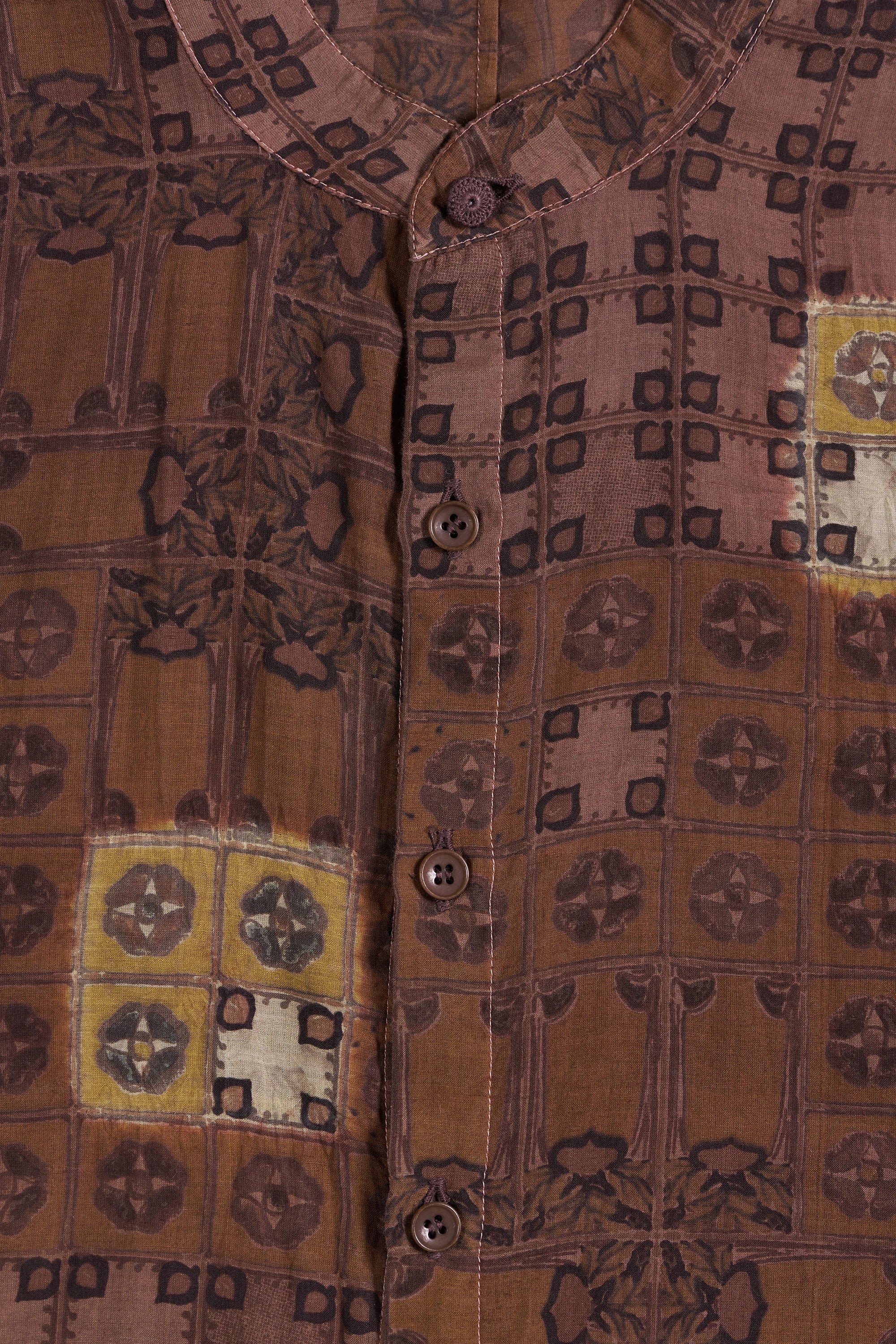 Burnt Umber Kimono Sleeve Shirt