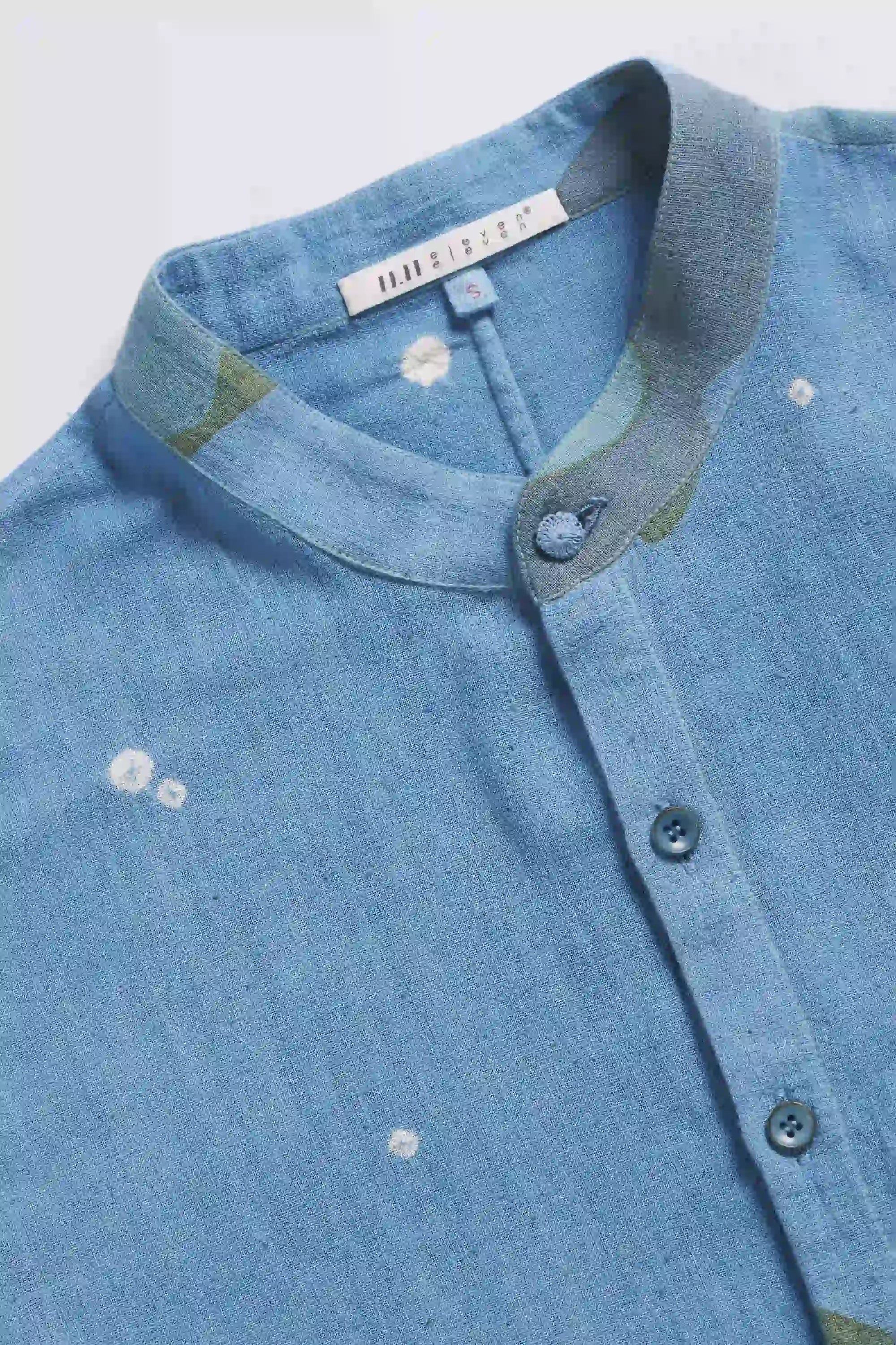 Sky Indigo Shibori-Bandhani Shirt