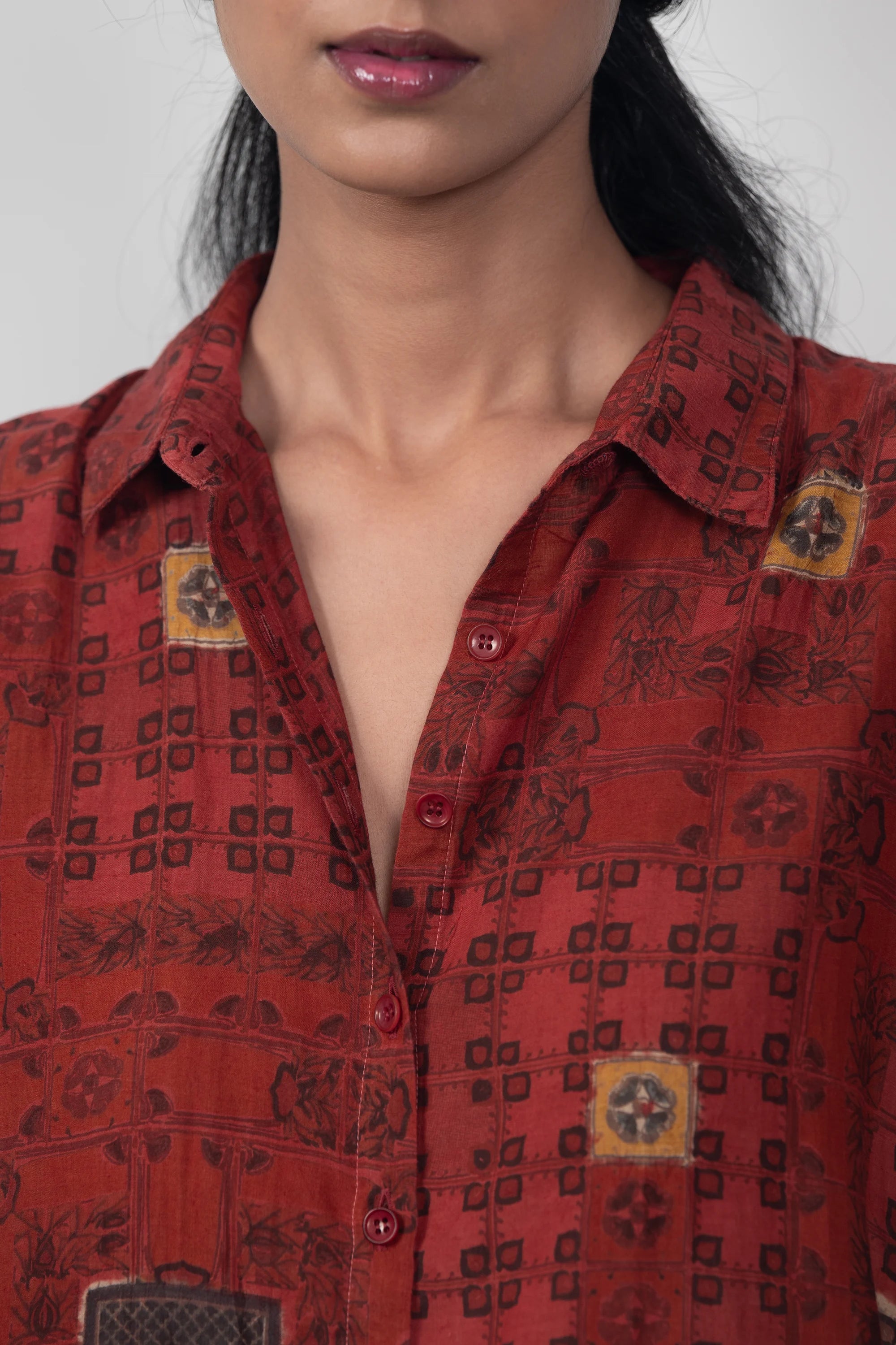 Chettinad Inspired Shirt with Shibori