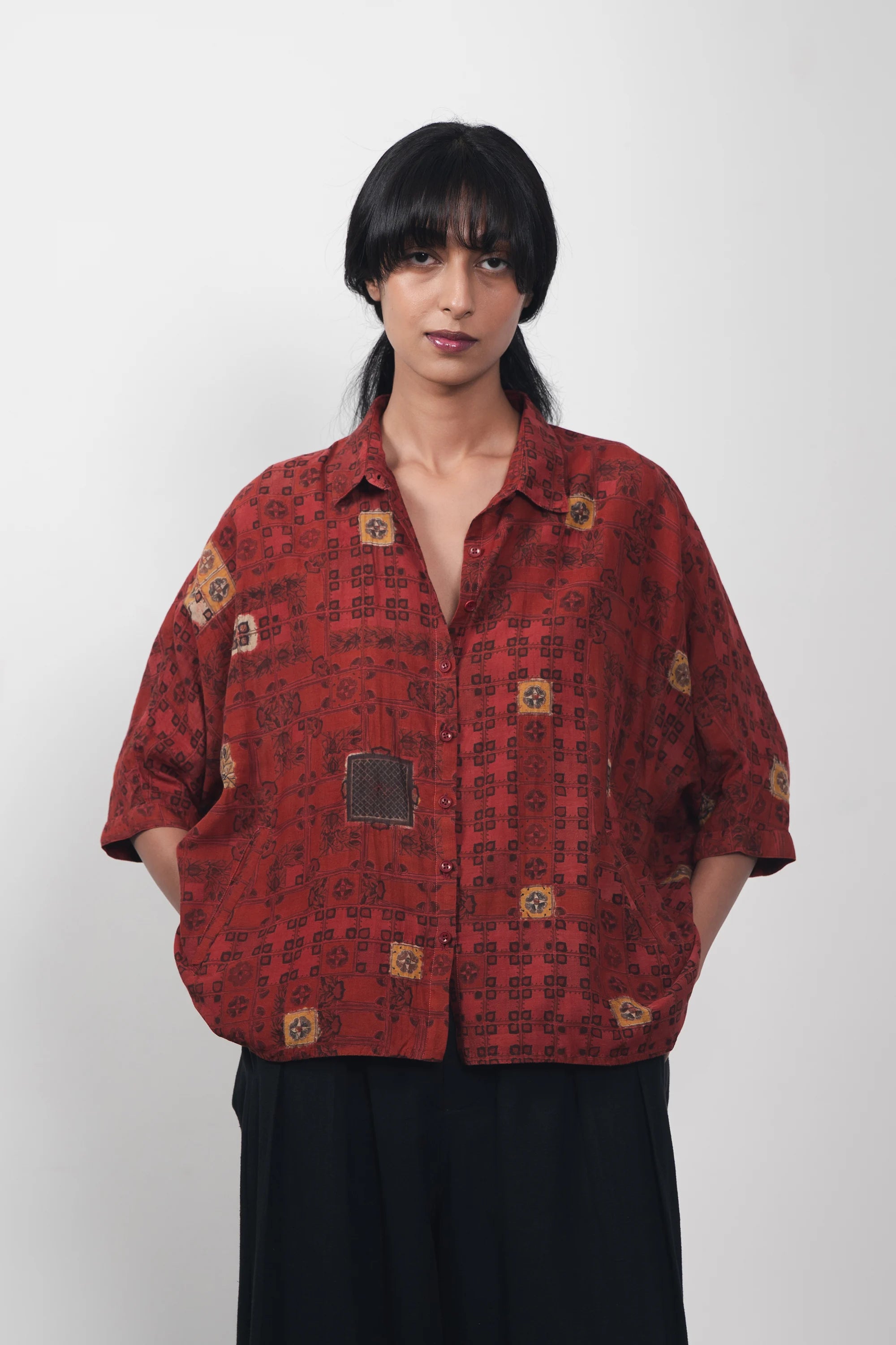 Chettinad Inspired Shirt with Shibori