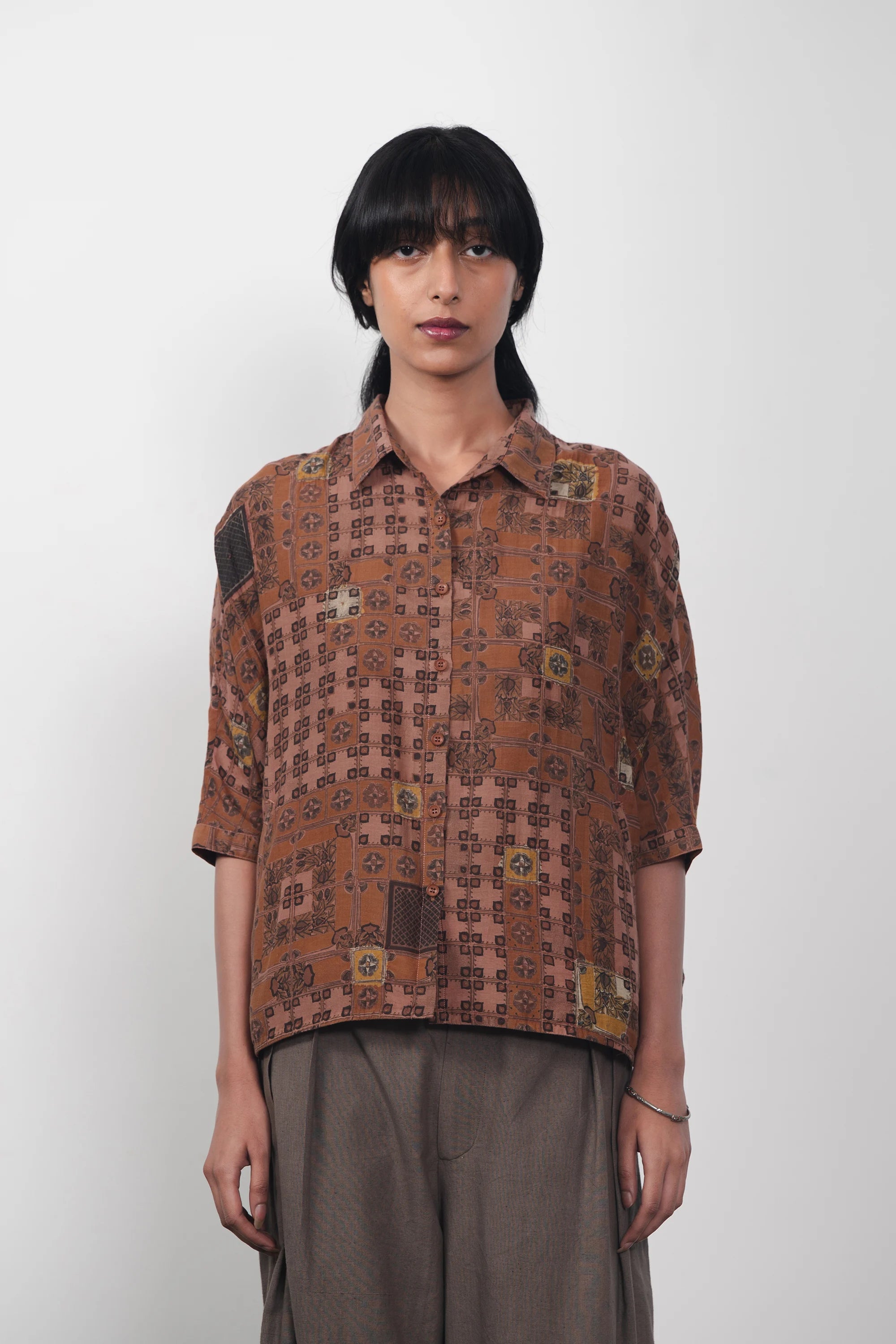 Chettinad Inspired Shirt in French Rose