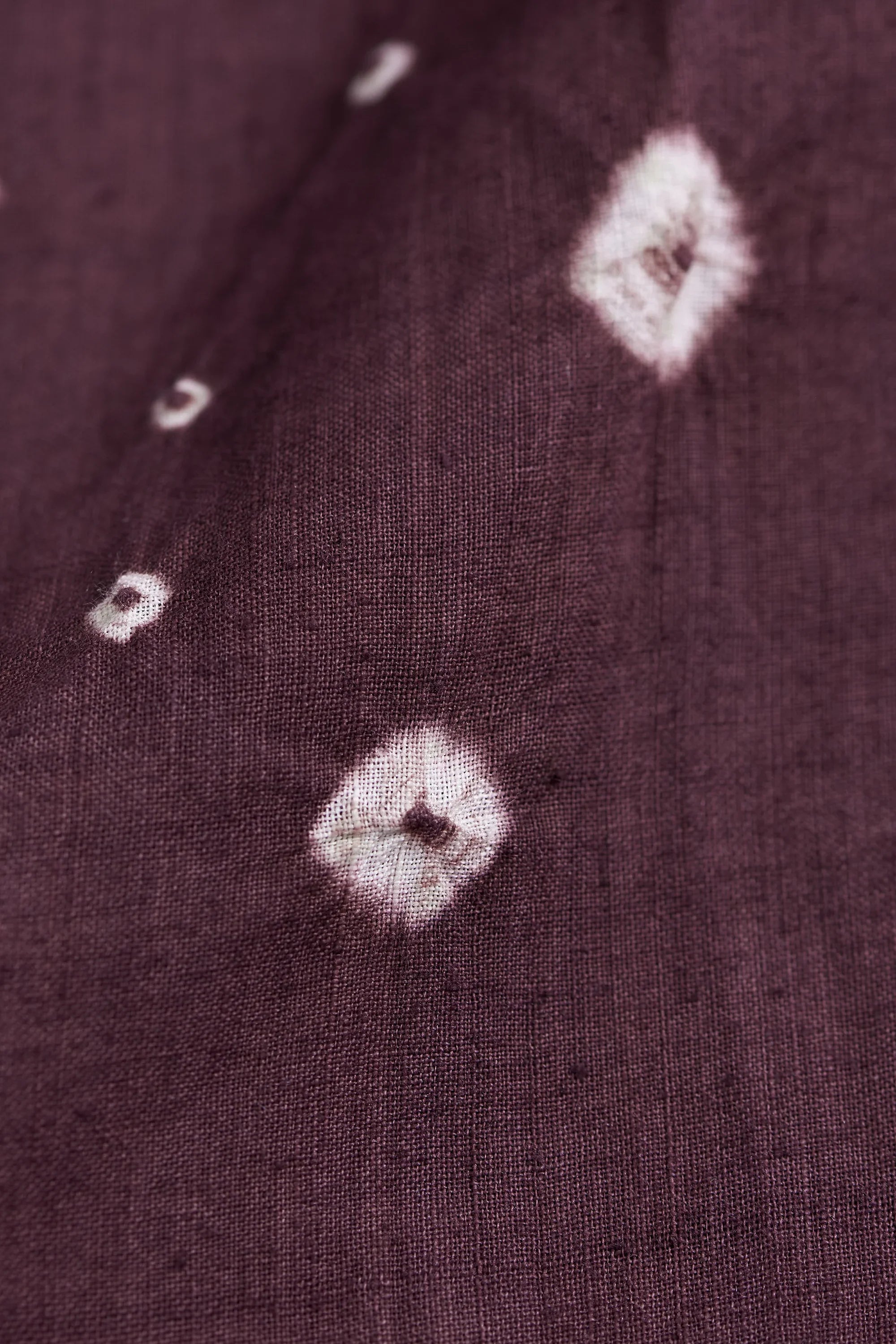 Purple Red Band Collar Bandhani Shirt