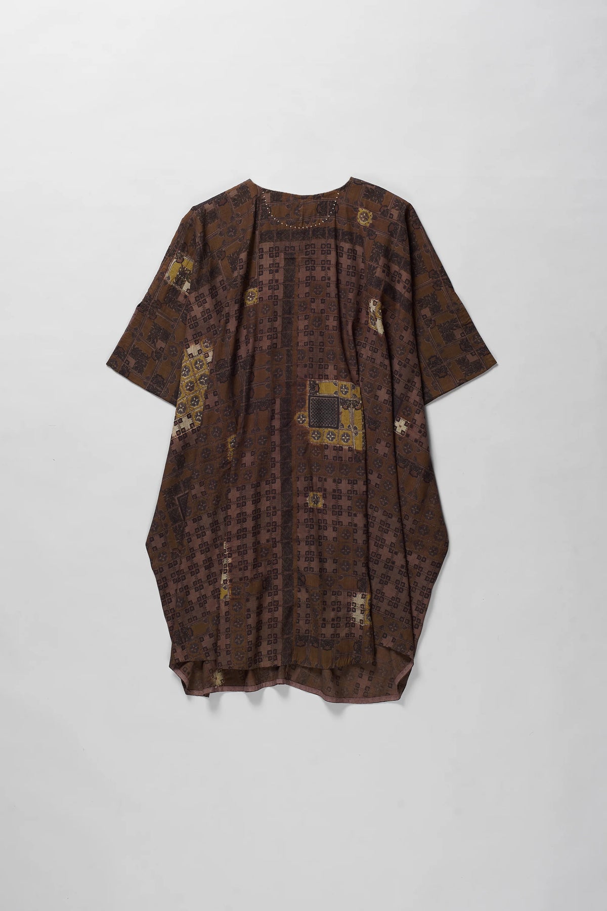 Chettinad Inspired Shibori Dress in Burnt Umber
