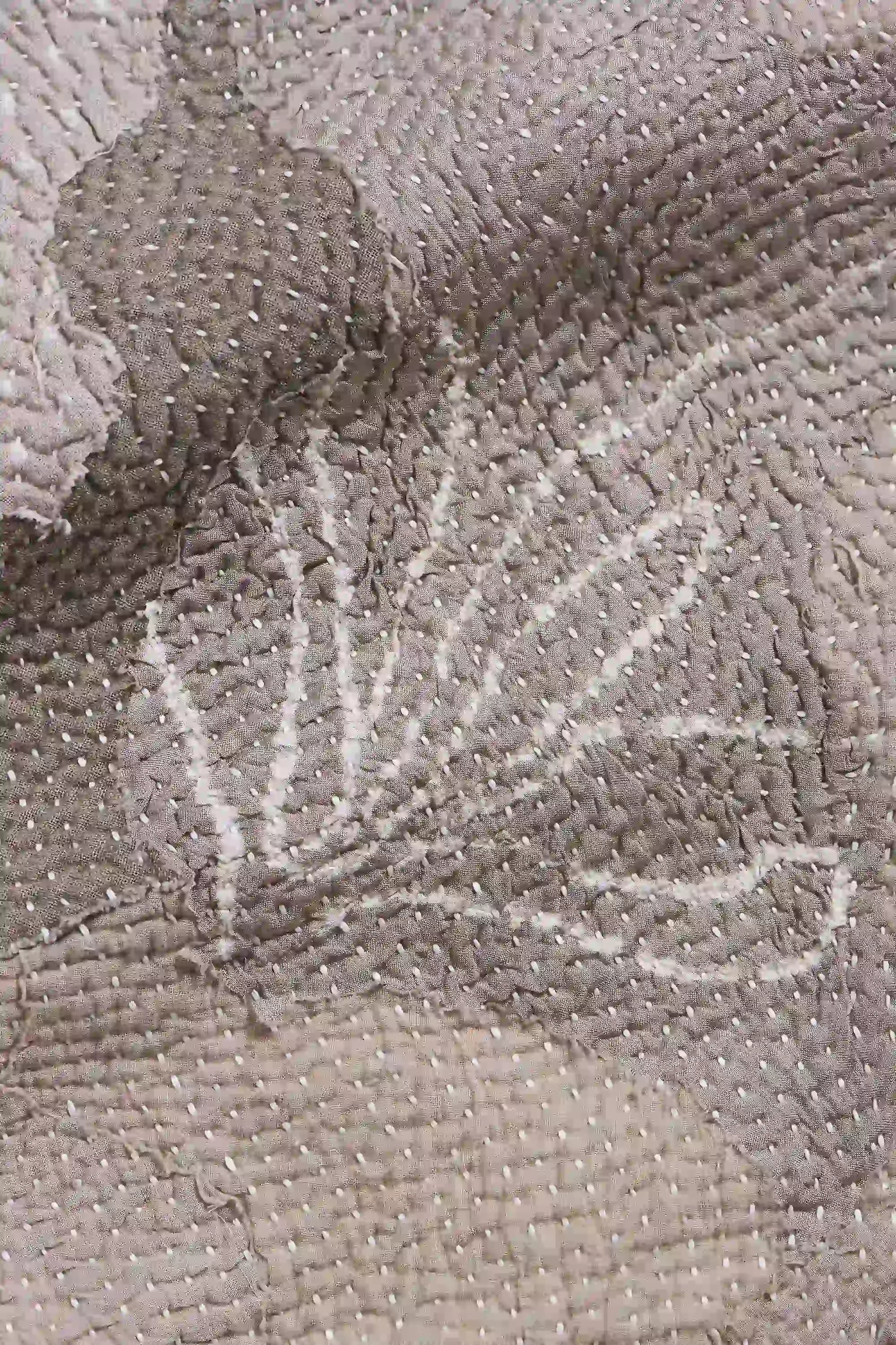 Close-up of a fabric with patchwork work