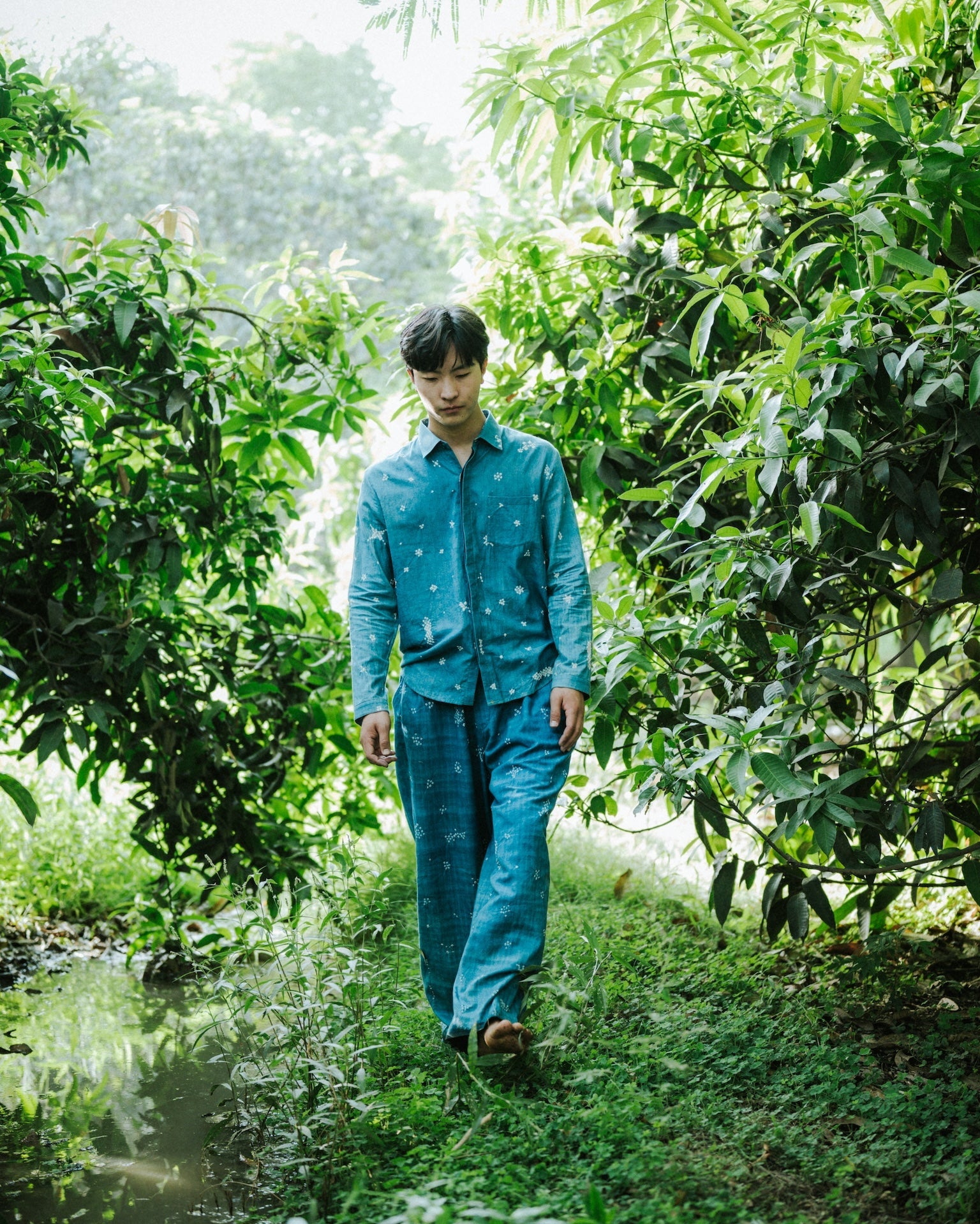 Medium Indigo Bandhani Sartorial Shirt