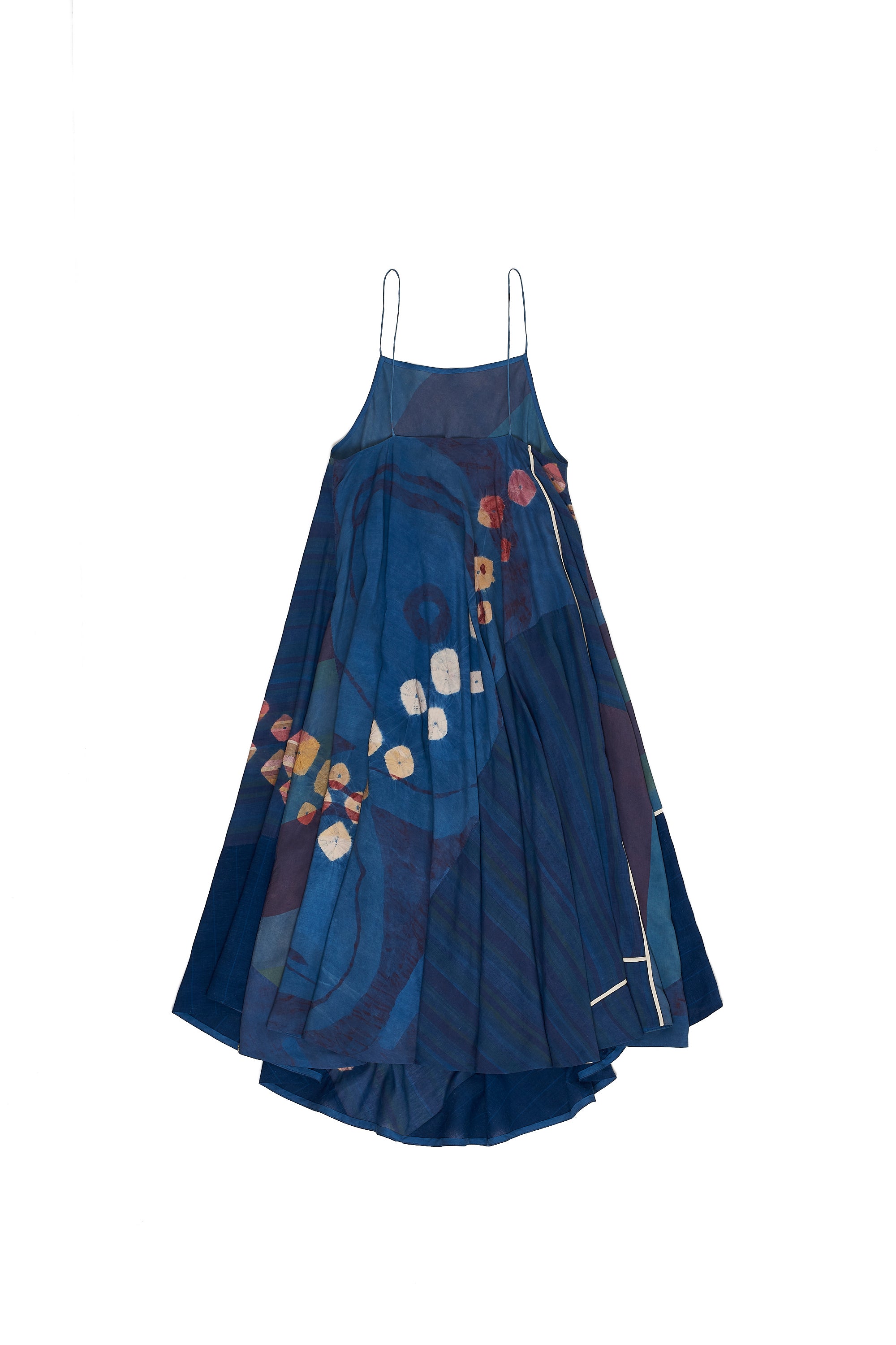MEDIUM INDIGO COTTON SILK WOMEN DRESS